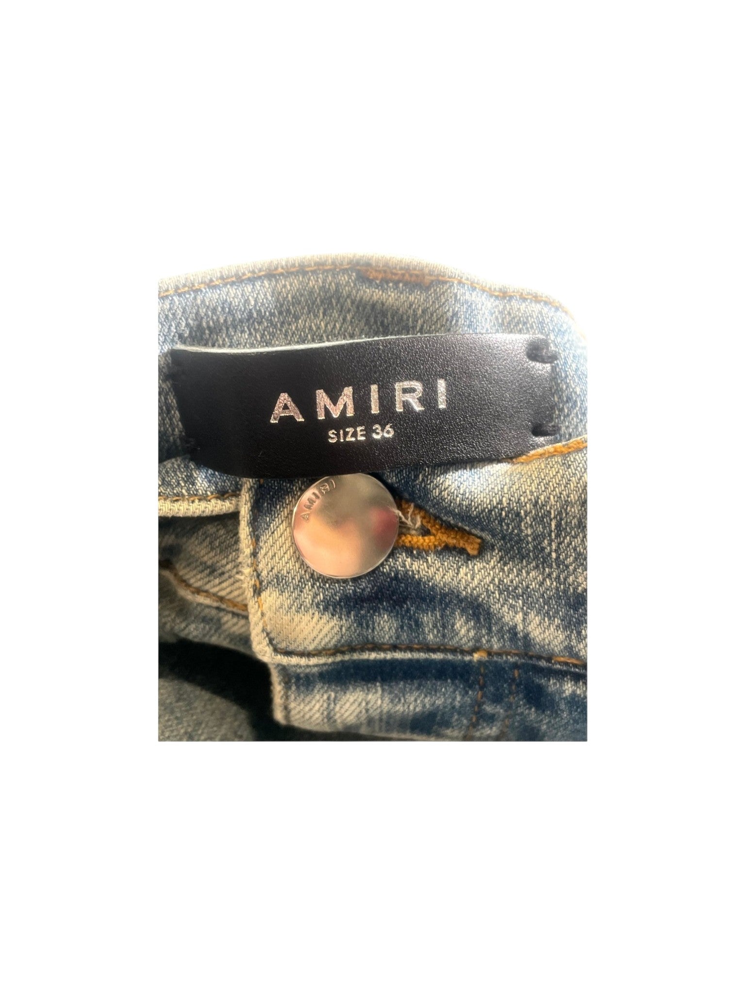 Amri Paisley Patch Light Wash, Brown & Olive Jeans