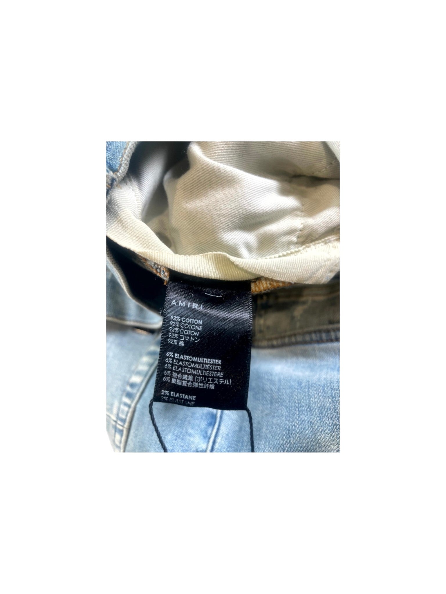 Amri Paisley Patch Light Wash, Brown & Olive Jeans