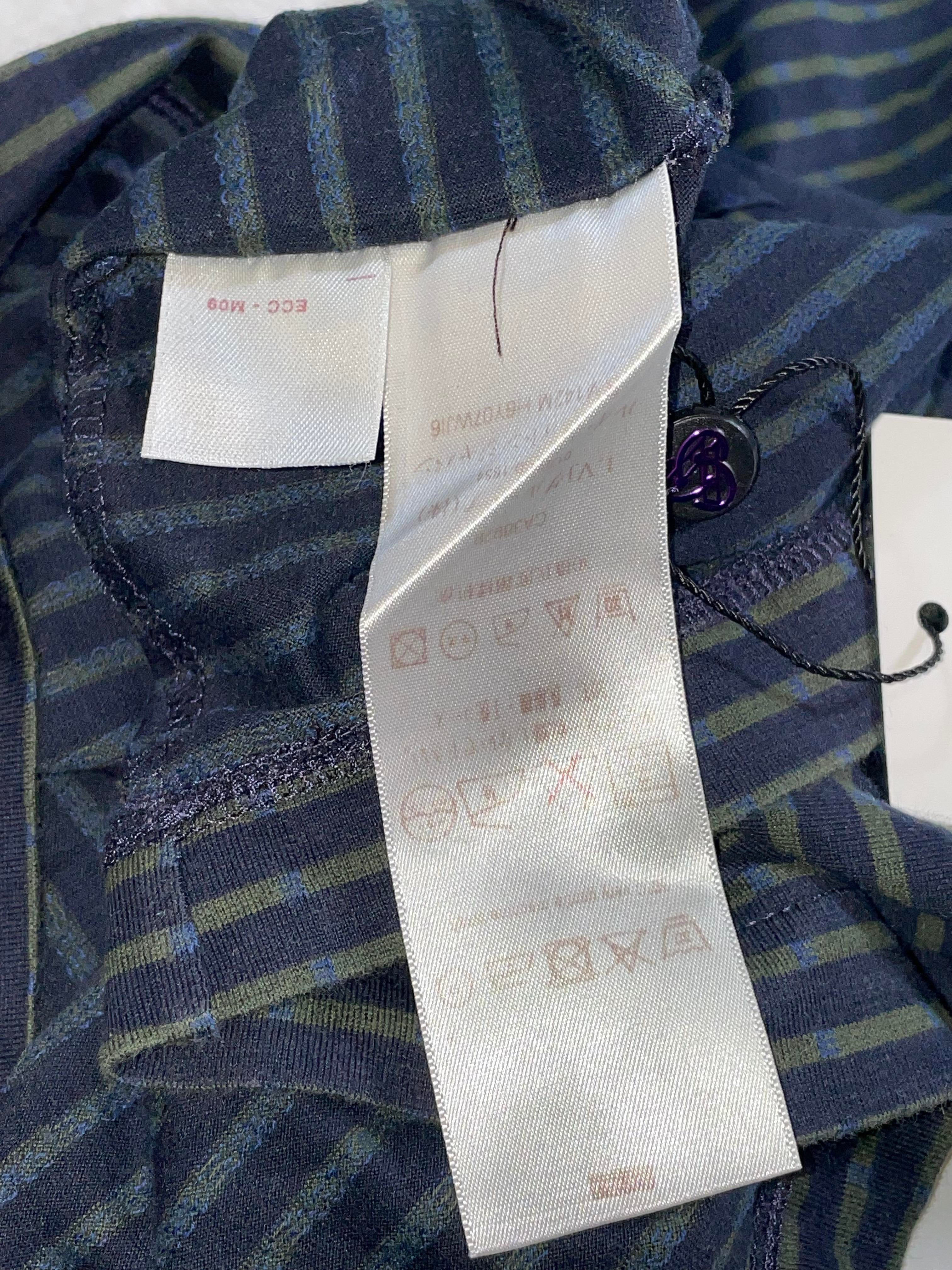 Louis Vuitton Striped V Green & Blue Tee