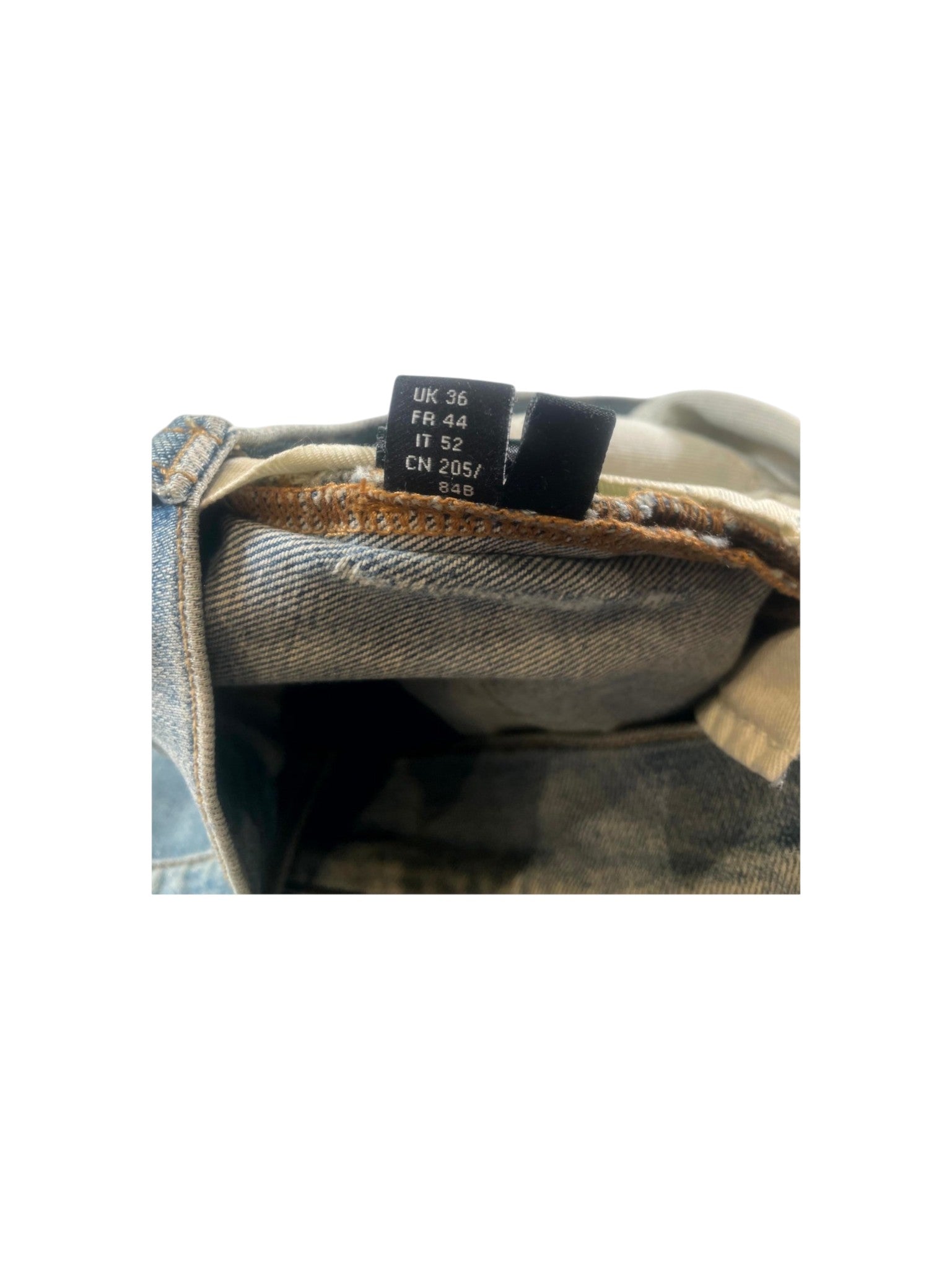 Amri Paisley Patch Light Wash, Brown & Olive Jeans