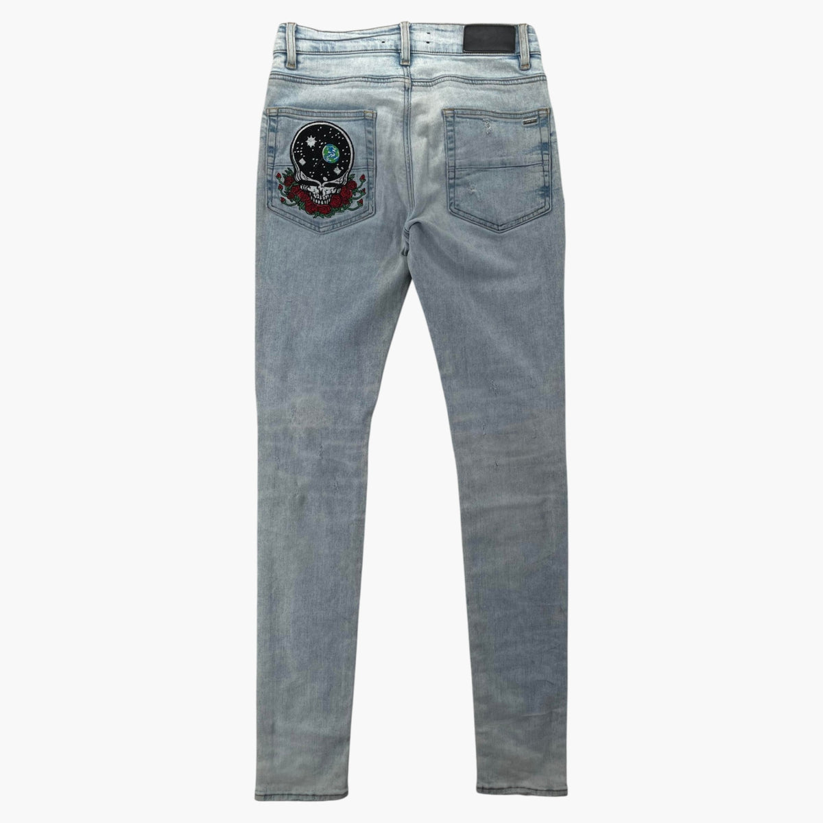 Amiri Grateful Dead Patchwork Light Wash Jeans