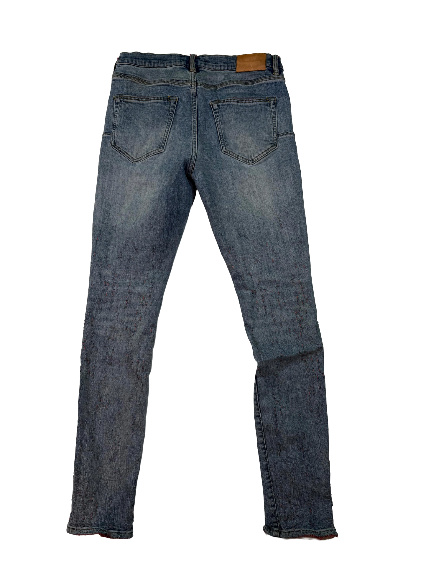 Purple Brand Red Stitch Light Wash Jeans