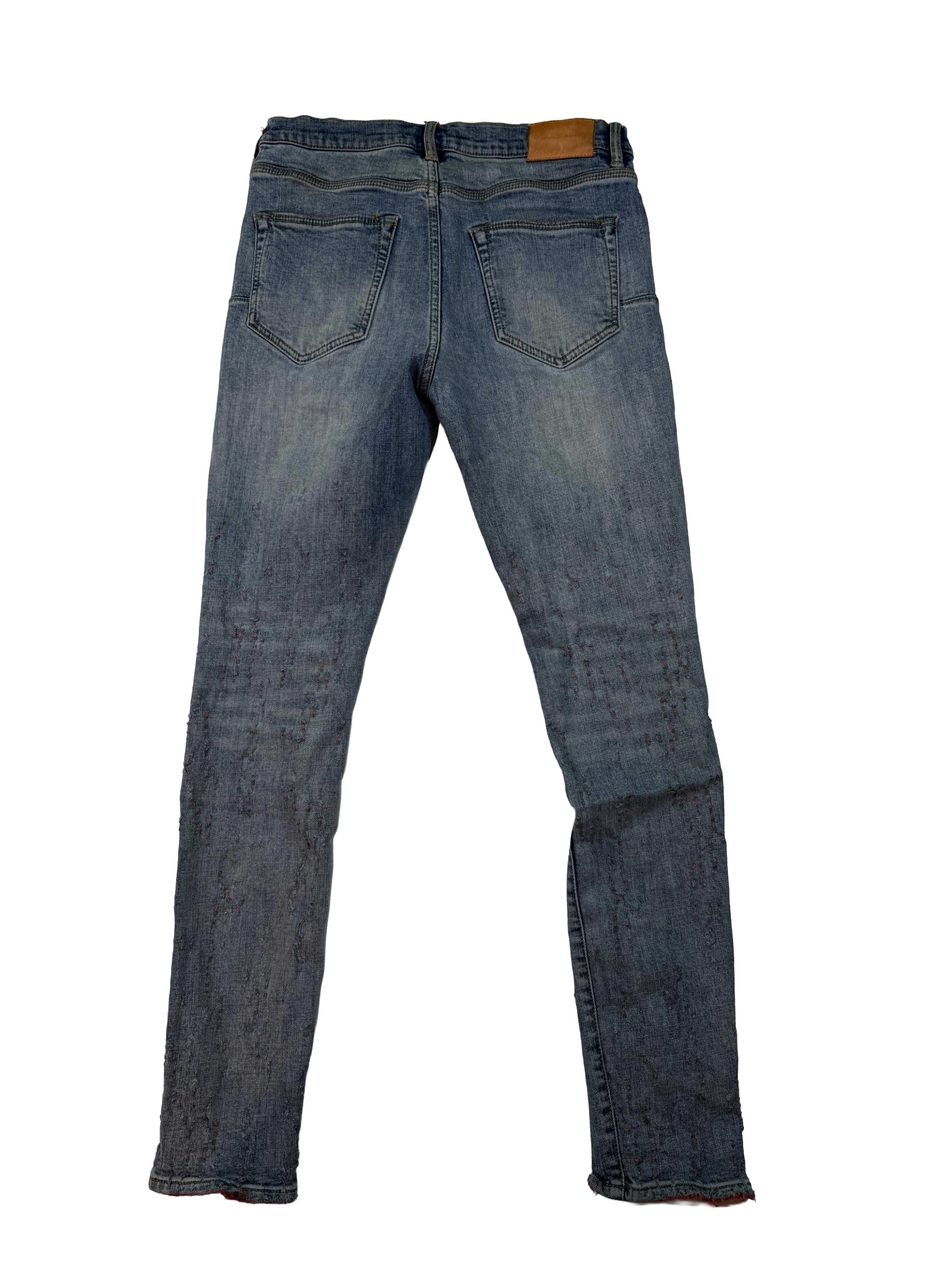 Purple Brand Red Stitch Light Wash Jeans