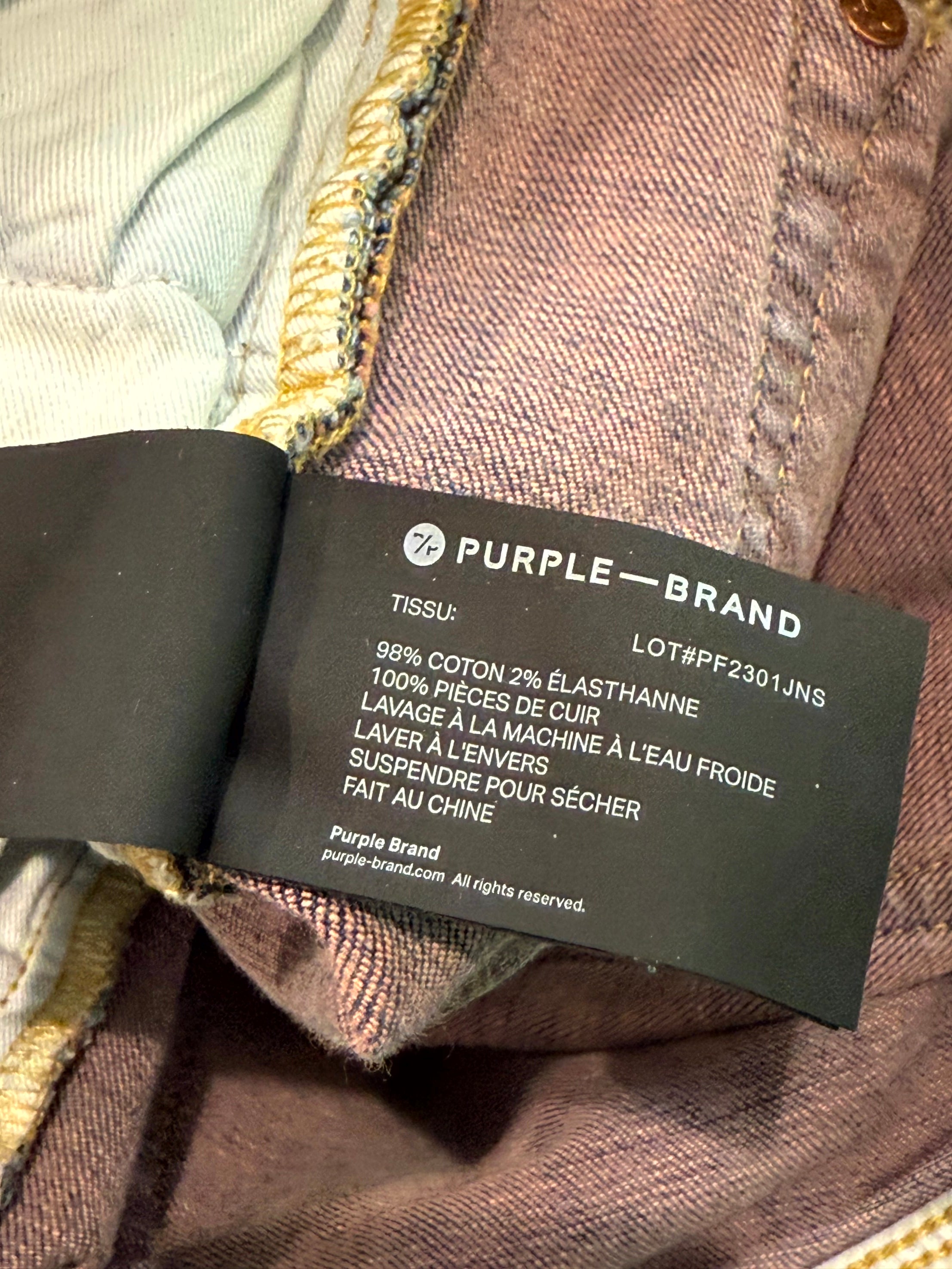 Purple Brand Red Stitch Light Wash Jeans