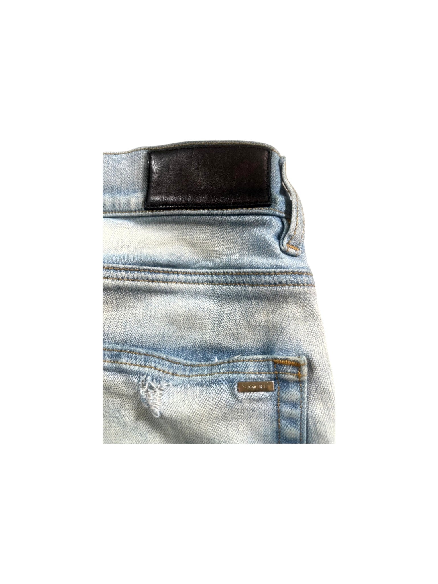 Amiri Paisley Stars Light Wash, Baby Blue Jeans