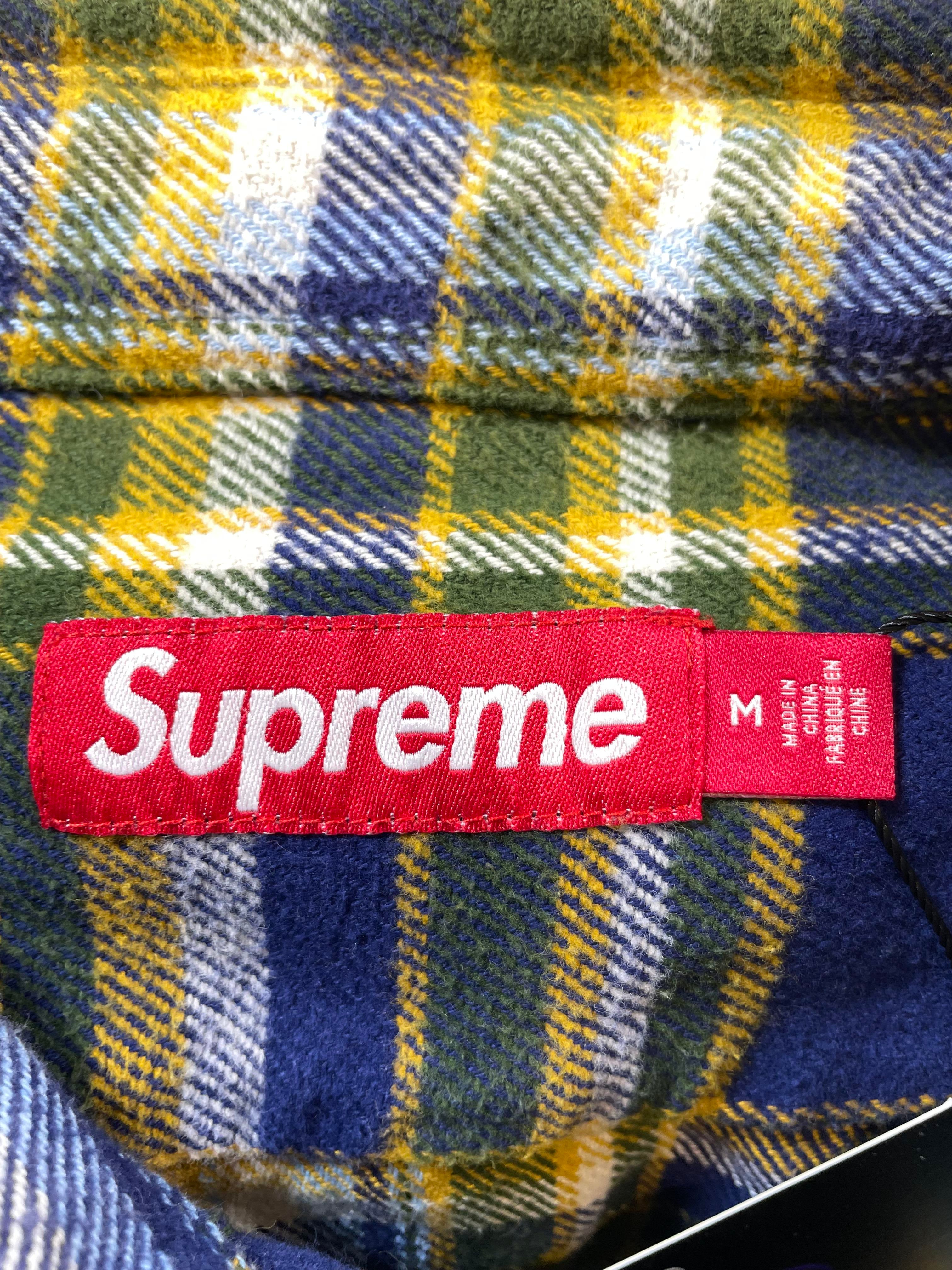 Supreme Logo Blue & Yellow Flannel