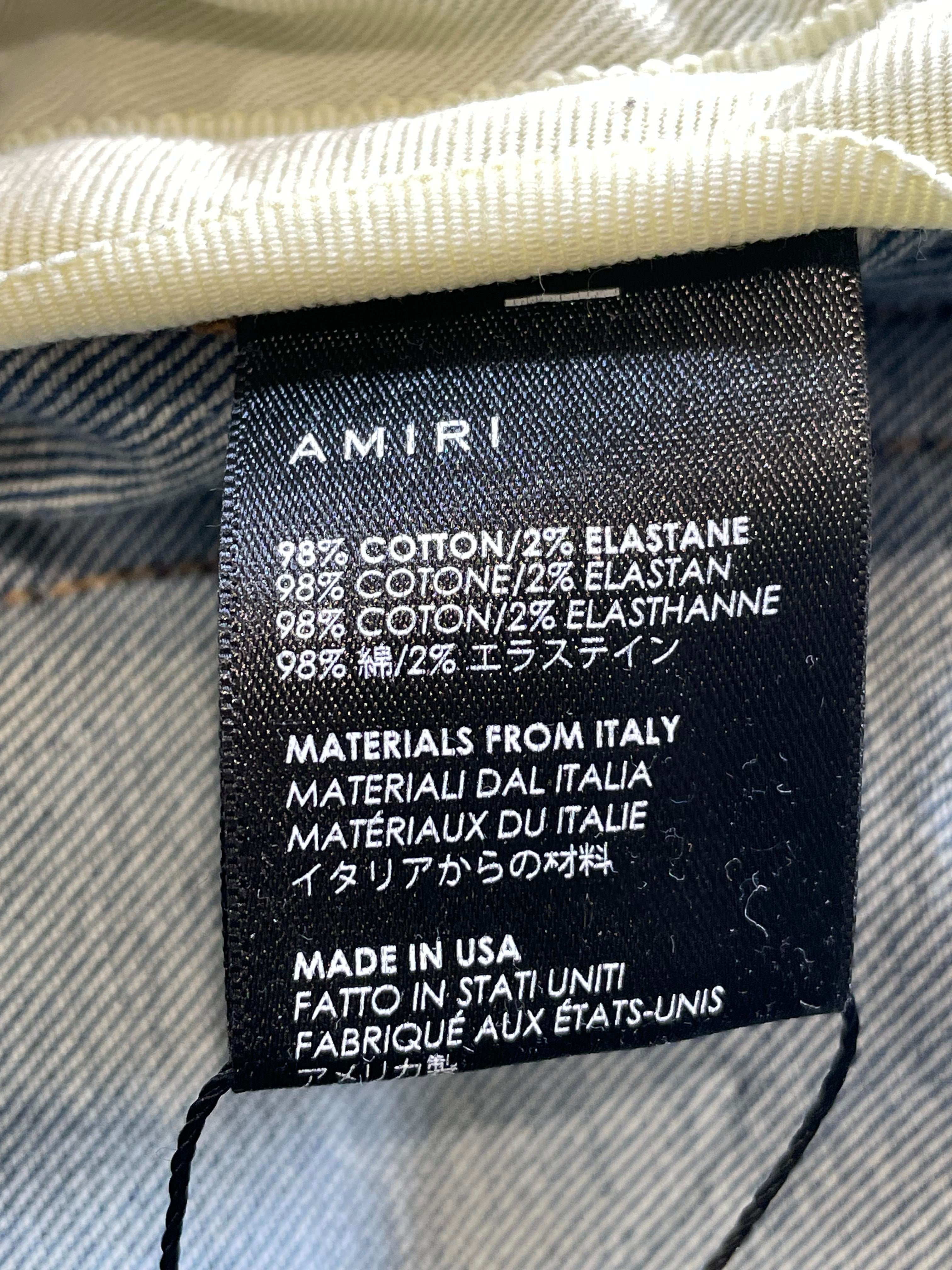 Amiri Plain Thrasher Knee Rip Light Wash Jeans