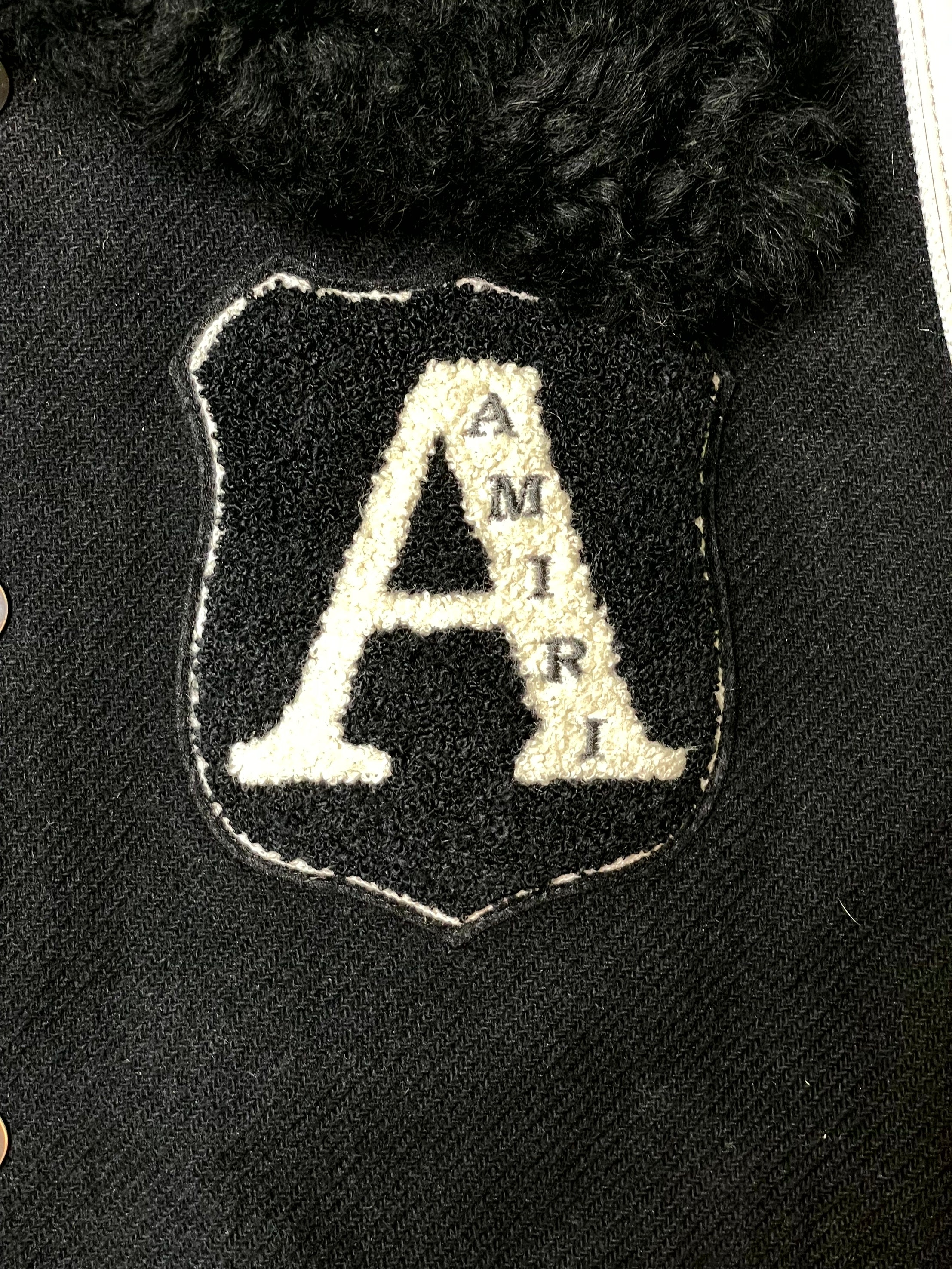 Amiri Team Varsity Black Jacket (Removable Shearling)