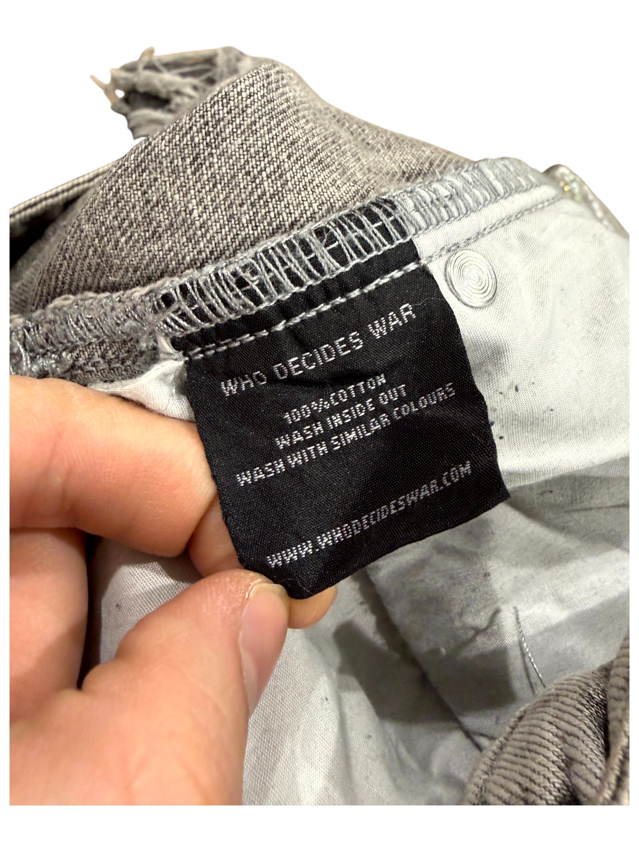 Who Decides War Ultra Flare Rhinestone Grey Jeans