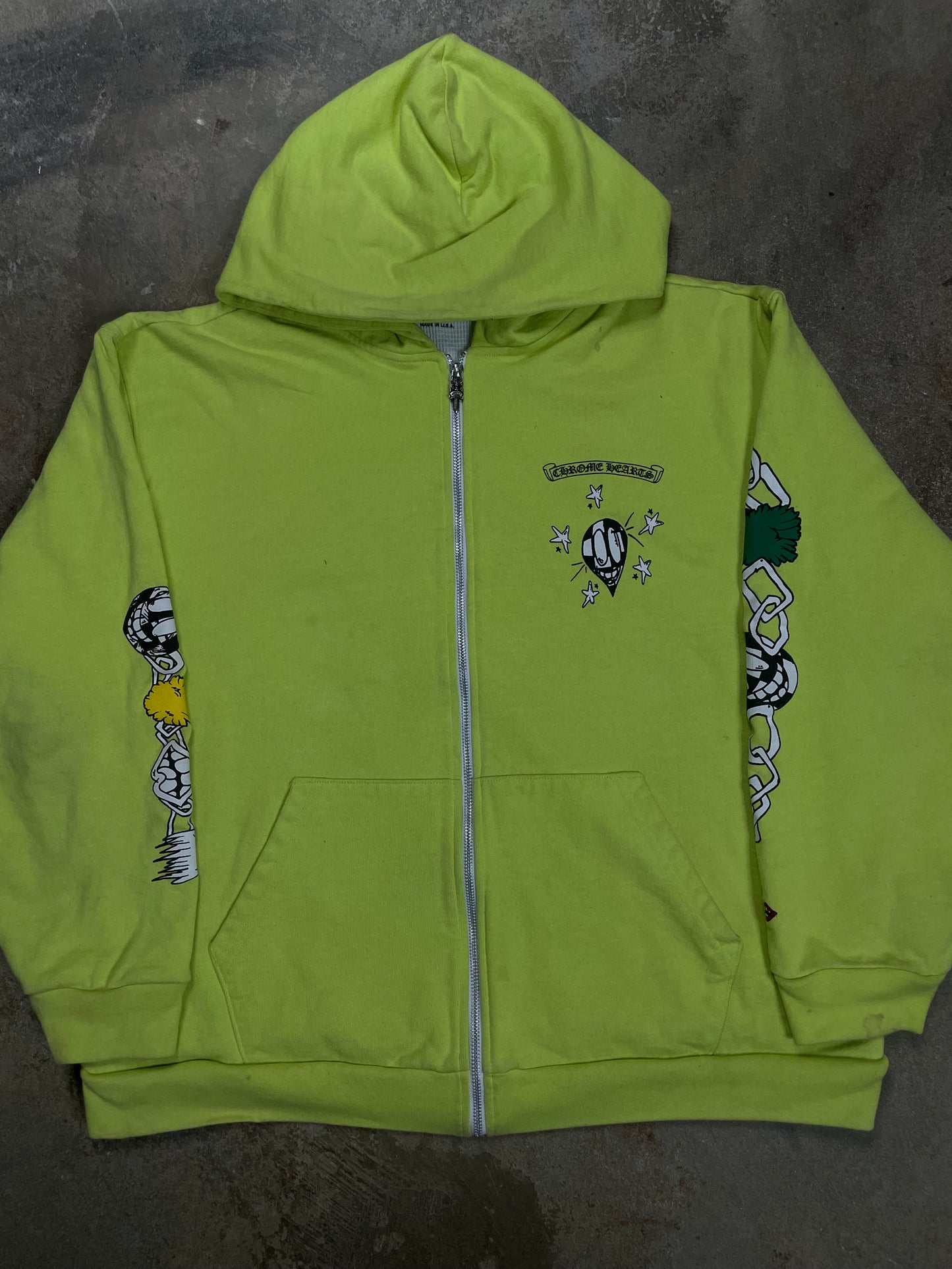 Chrome Hearts Thermal Zip Up Matty Boy Link Lime Used XXL