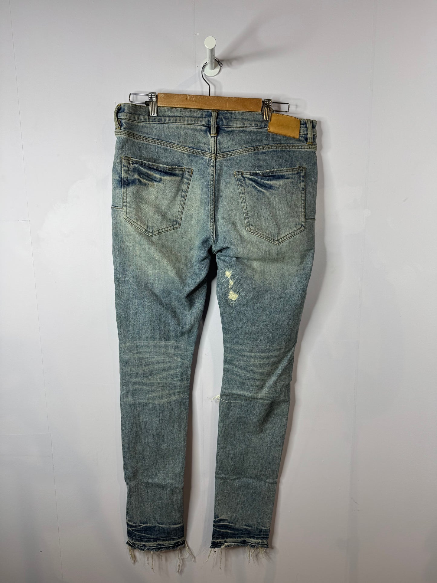 Purple Brand Light Wash Distressed Blue Jeans