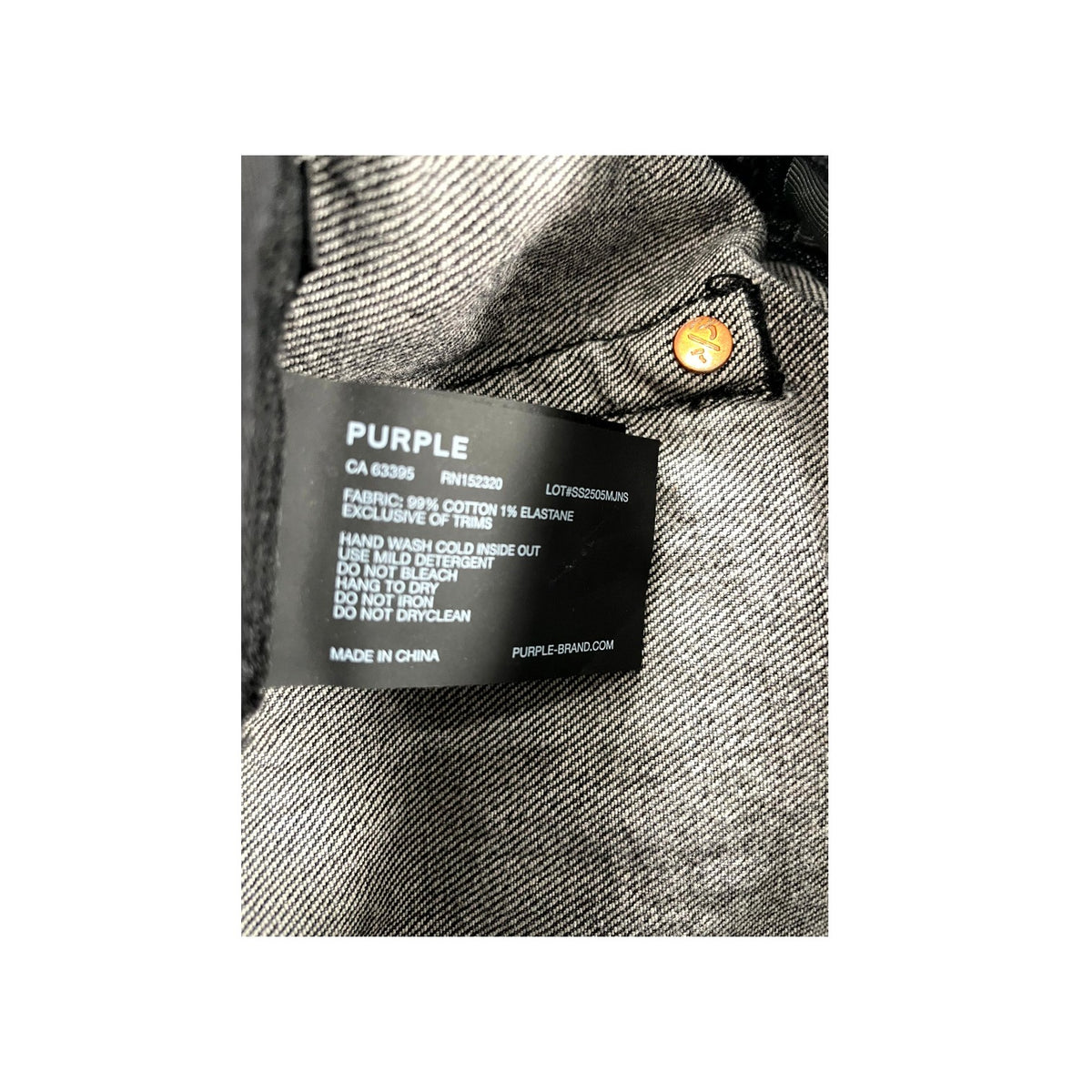 Purple Studded Side Logo Black Wash Jeans