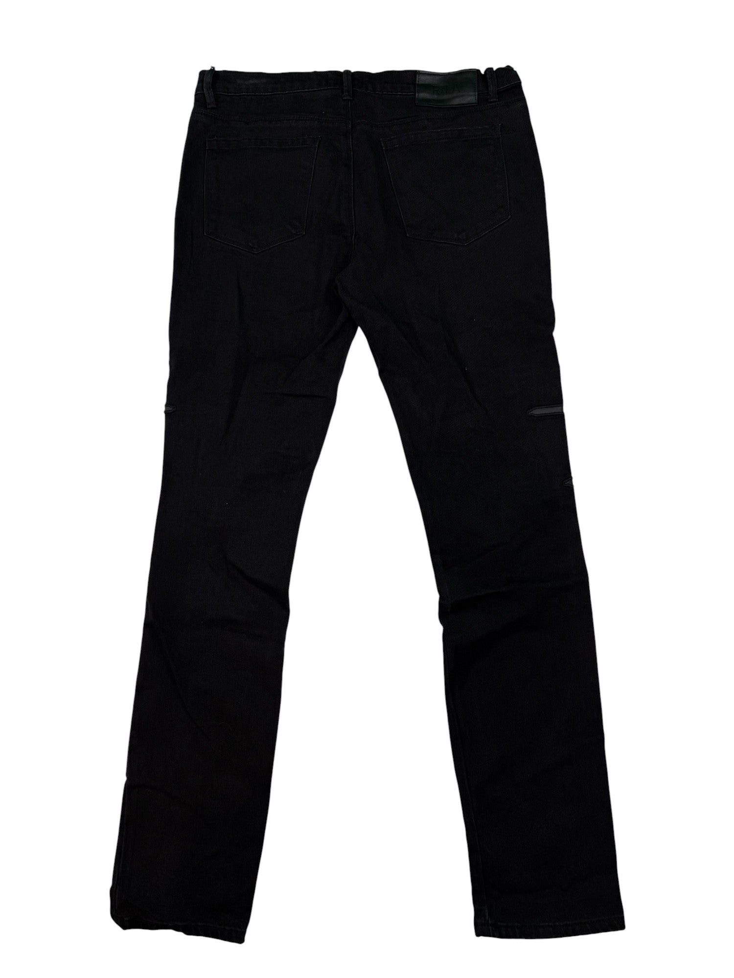 RTA Black & Leather Cross Jeans