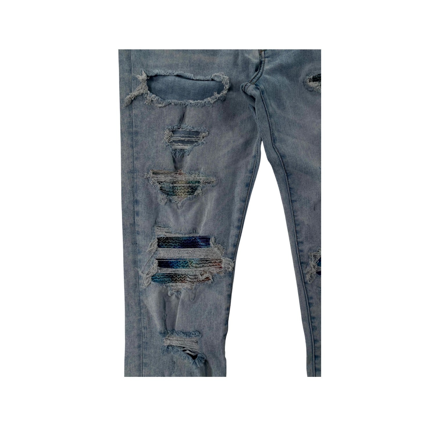 Amiri "MX1" Patch Light Wash & Multi Color Jeans