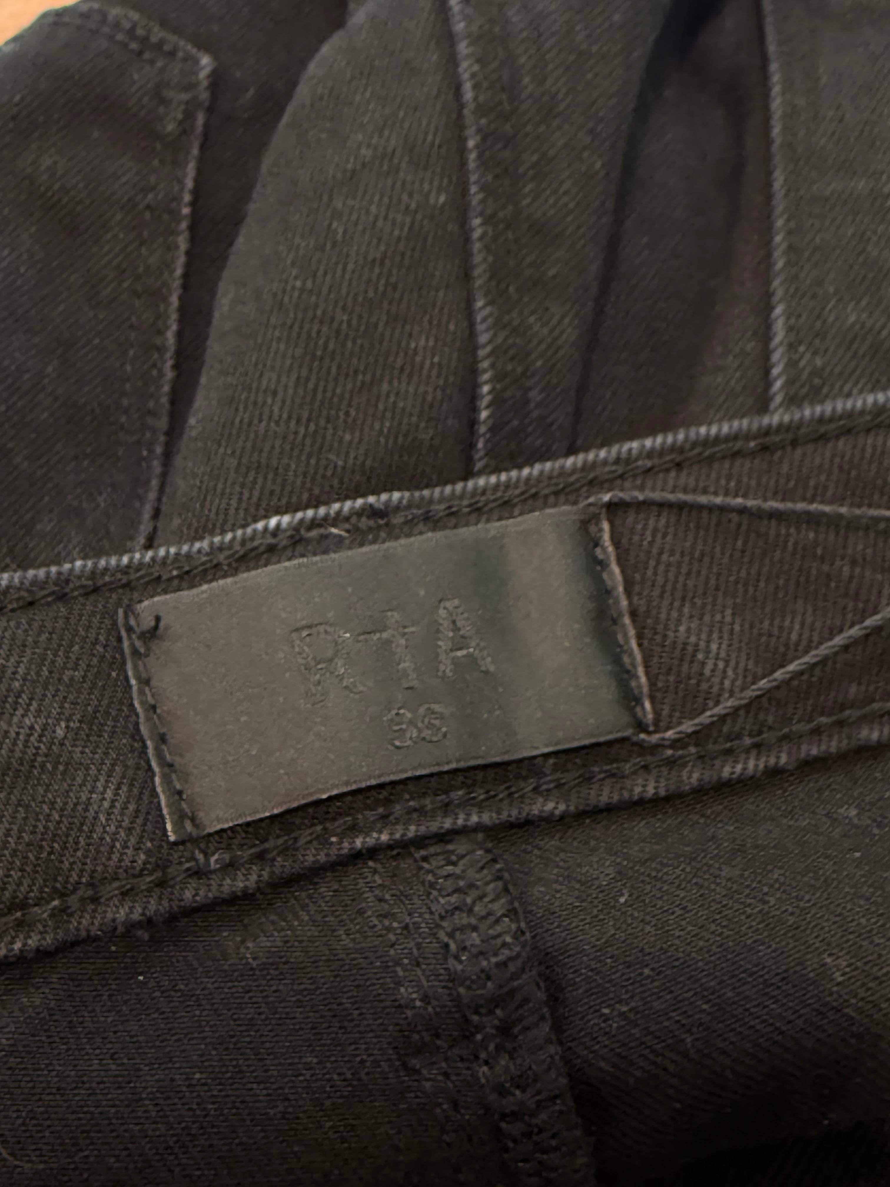 RTA Black & Leather Cross Jeans