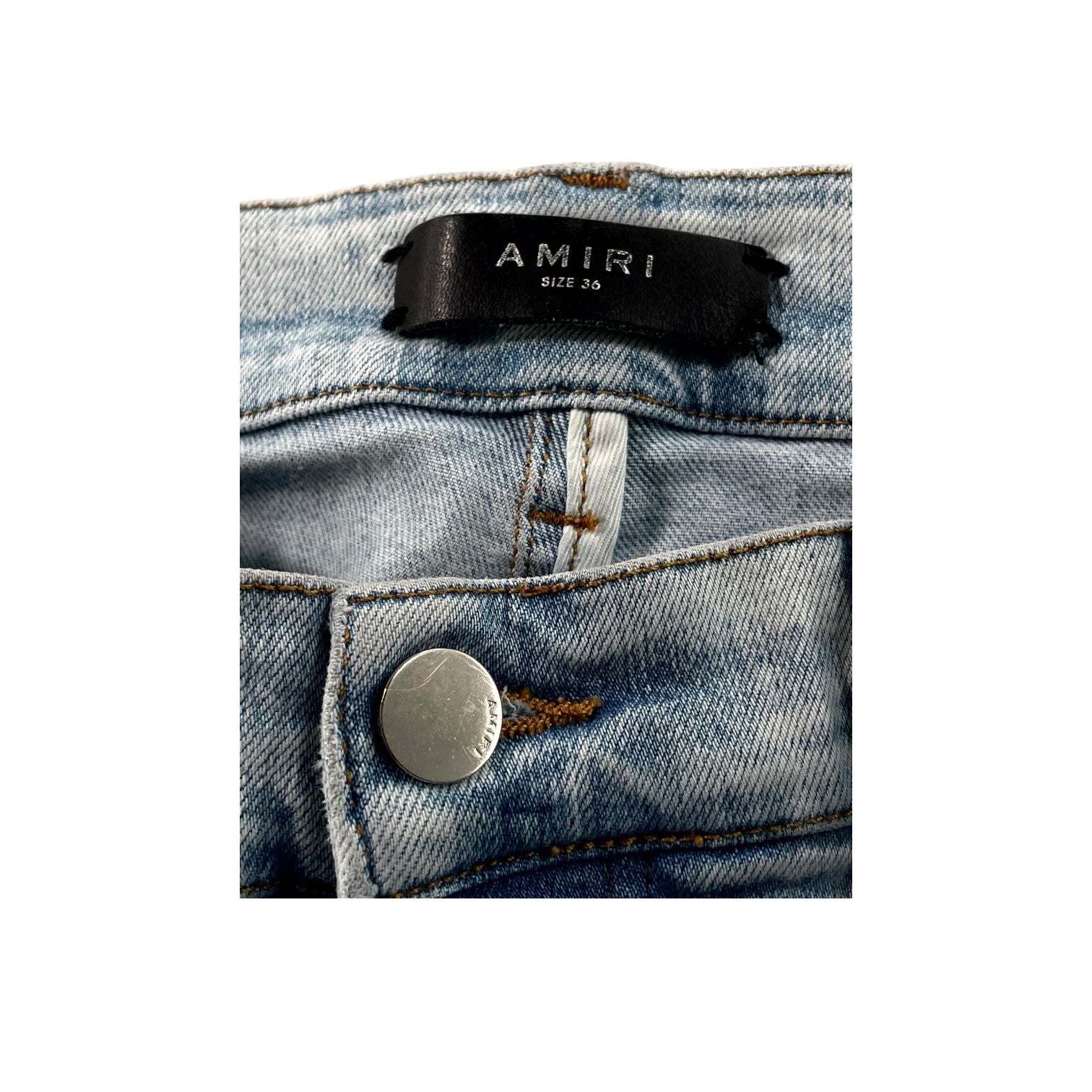 Amiri "MX1" Patch Light Wash & Multi Color Jeans