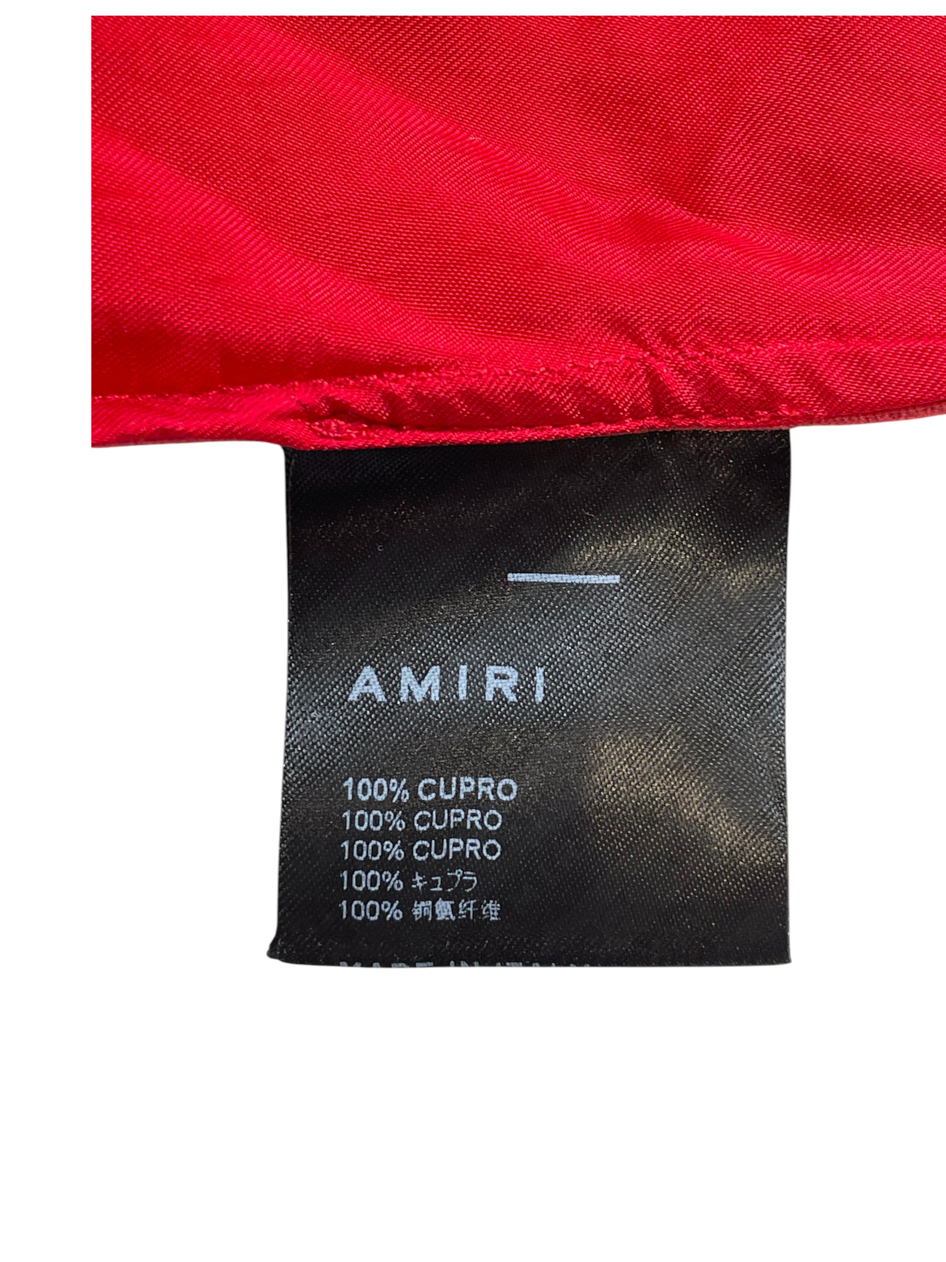Amiri 'Lazy Boys Social Club' Red Silk Button Up