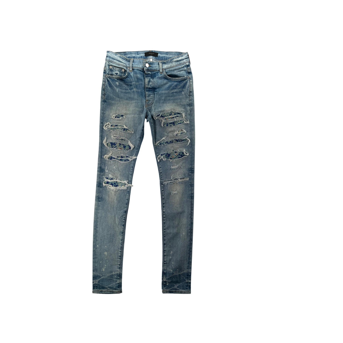 Amiri Pajama Paisley Thrasher Light Wash Jeans