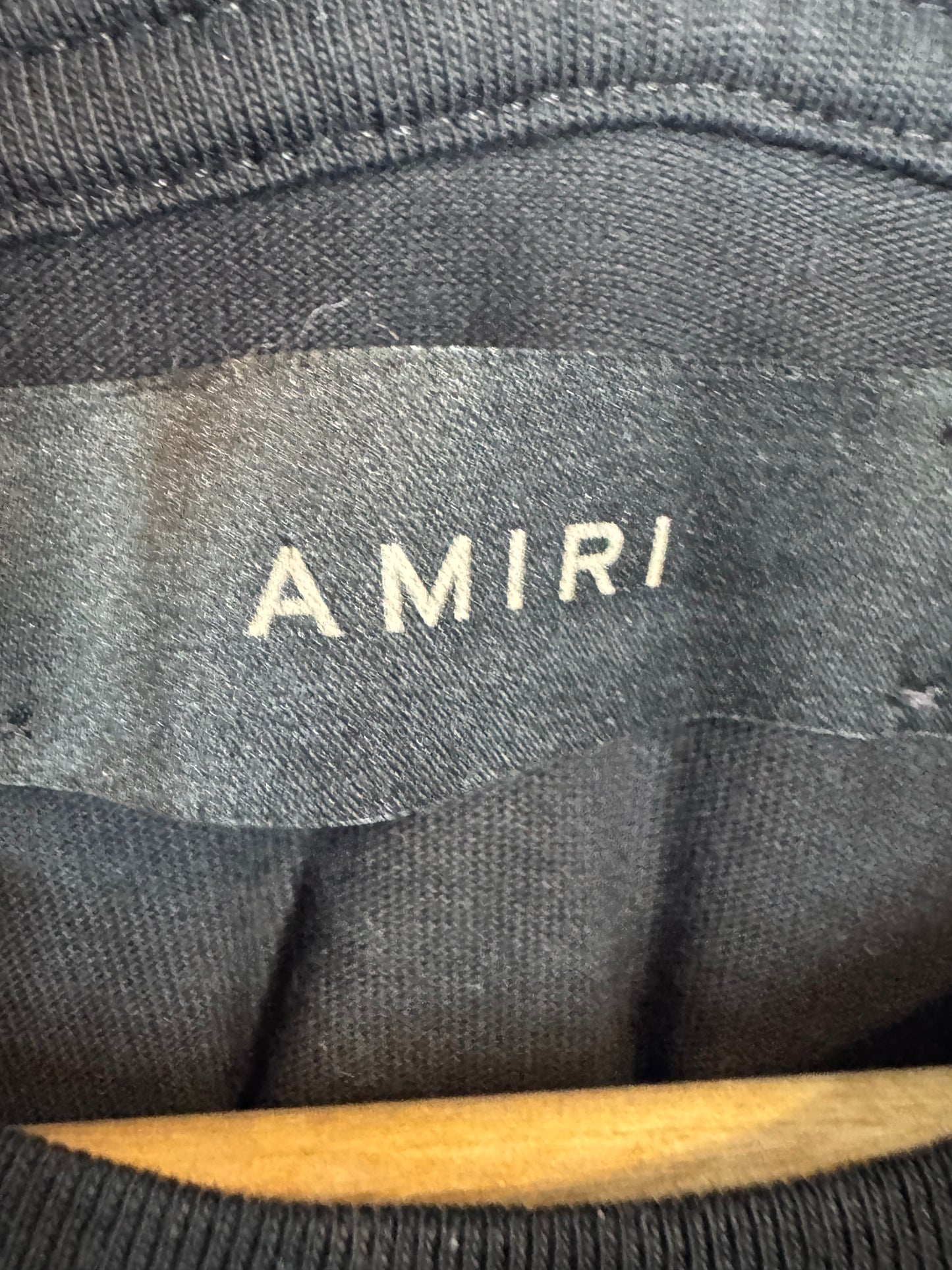 Amiri Staggered Multicolor Logo Black Tee