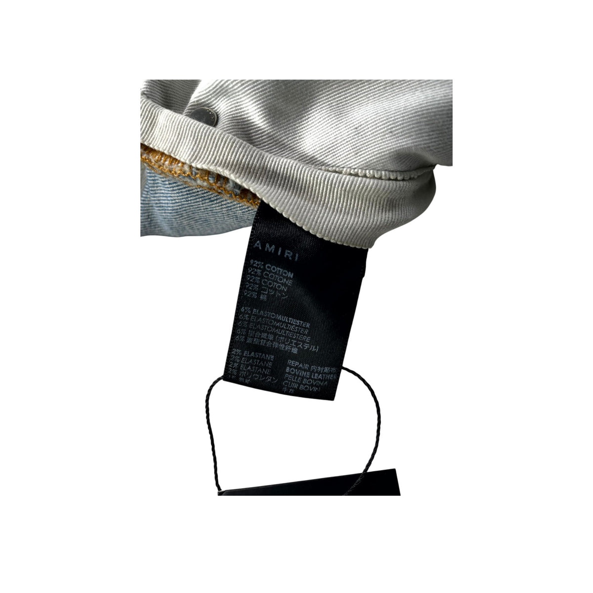 Amiri Side Logo Light Wash & Brown Jeans