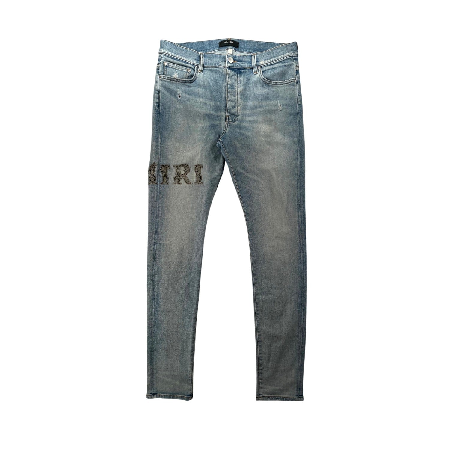 Amiri Vine Side Logo Light Wash Jeans