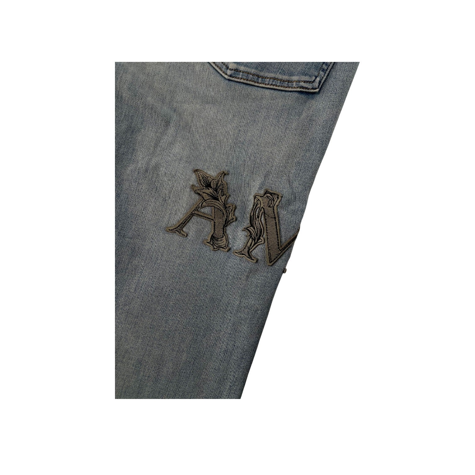 Amiri Vine Side Logo Light Wash Jeans