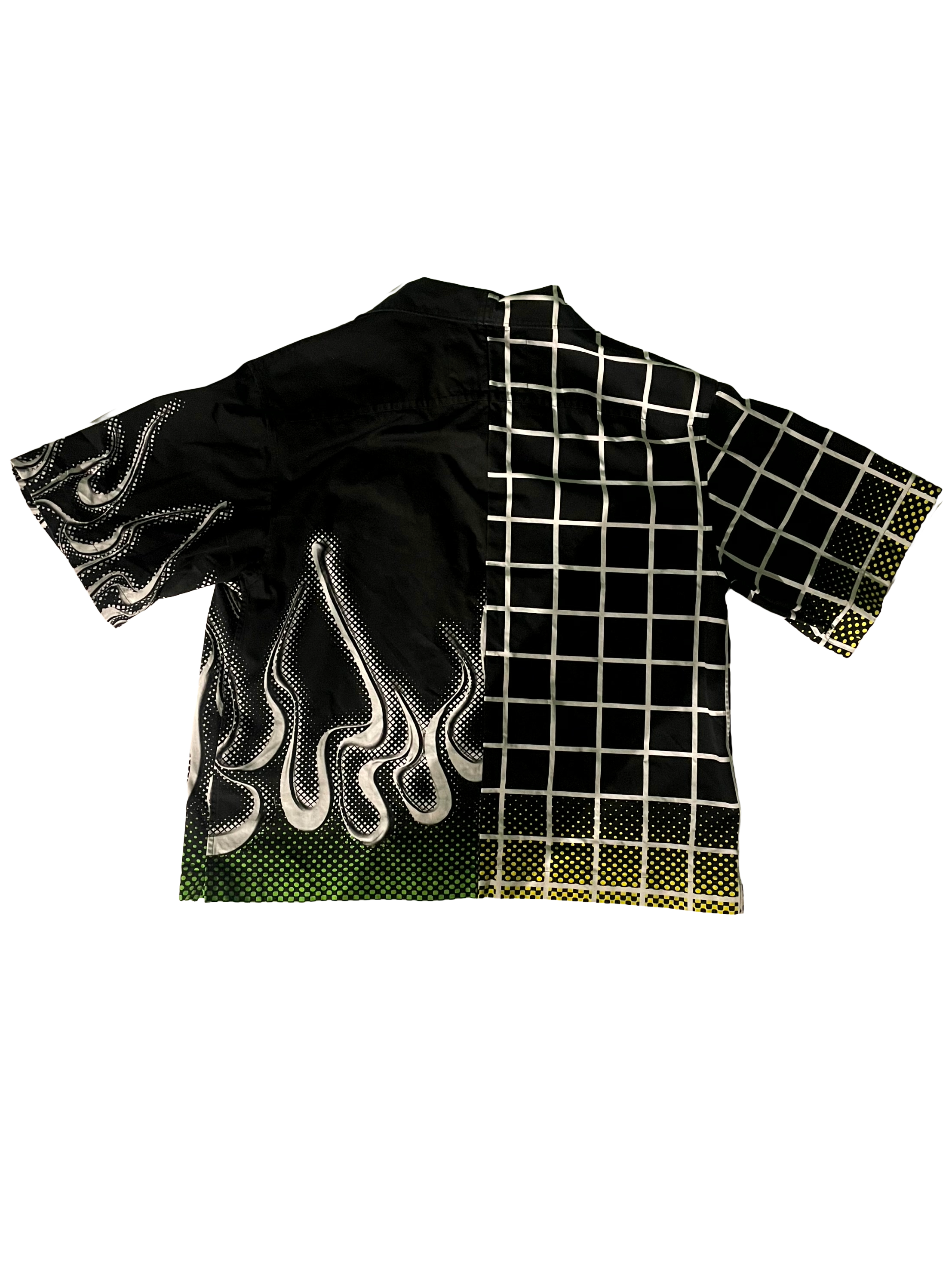 Prada Double Match Flame Button Black Tee