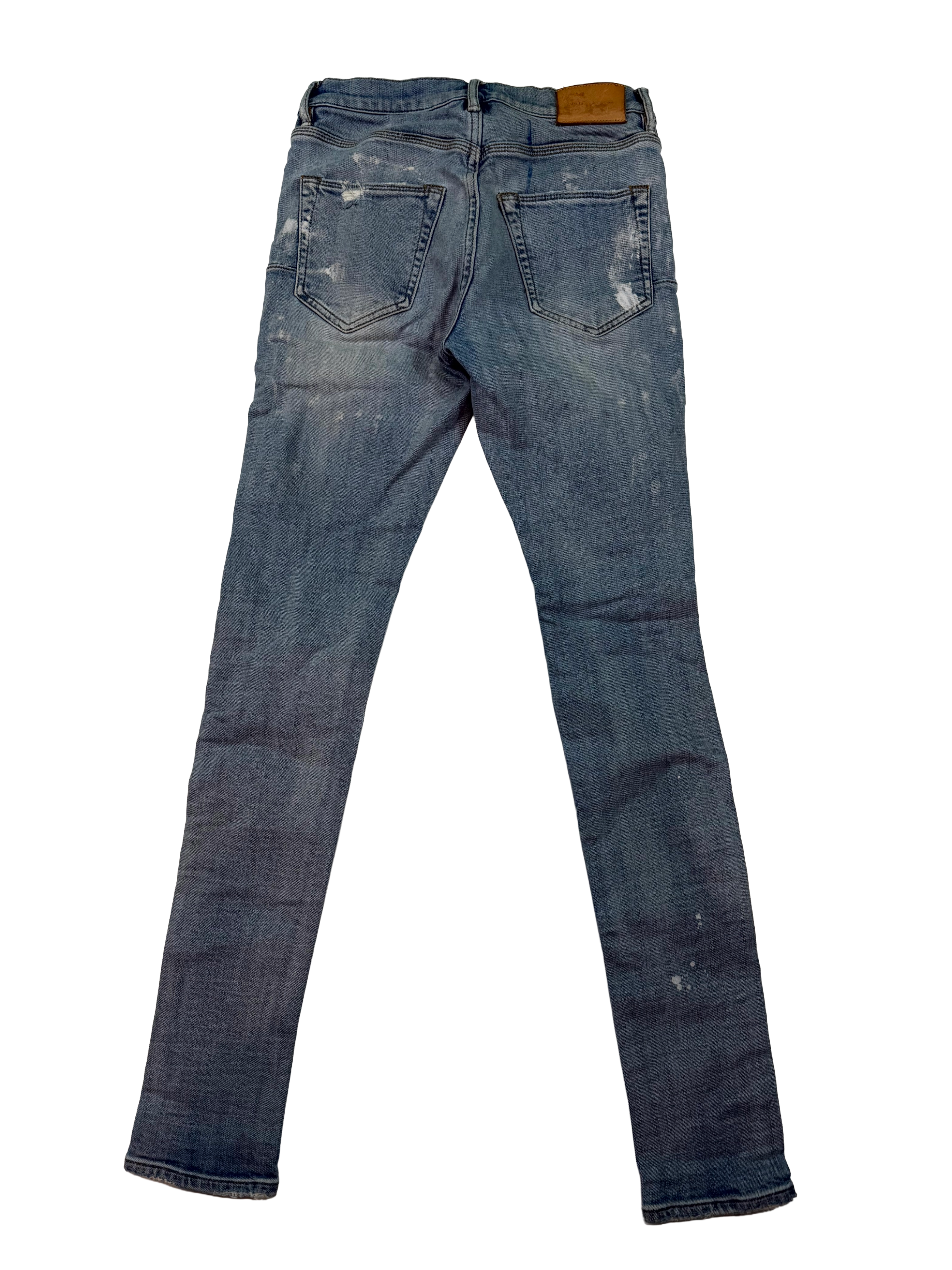 Purple Brand Paint Splatter Light Wash Jeans