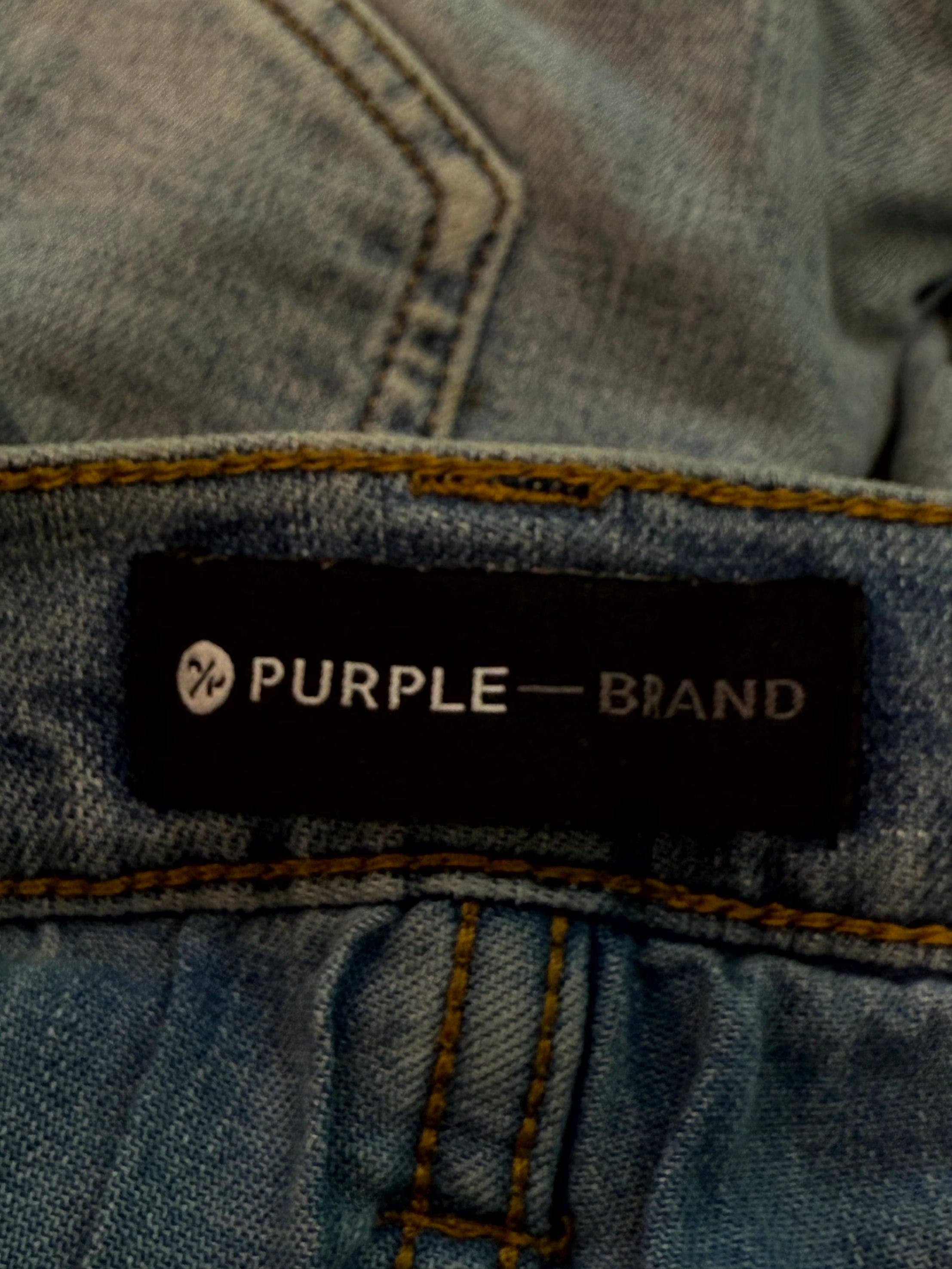 Purple Brand Paint Splatter Light Wash Jeans