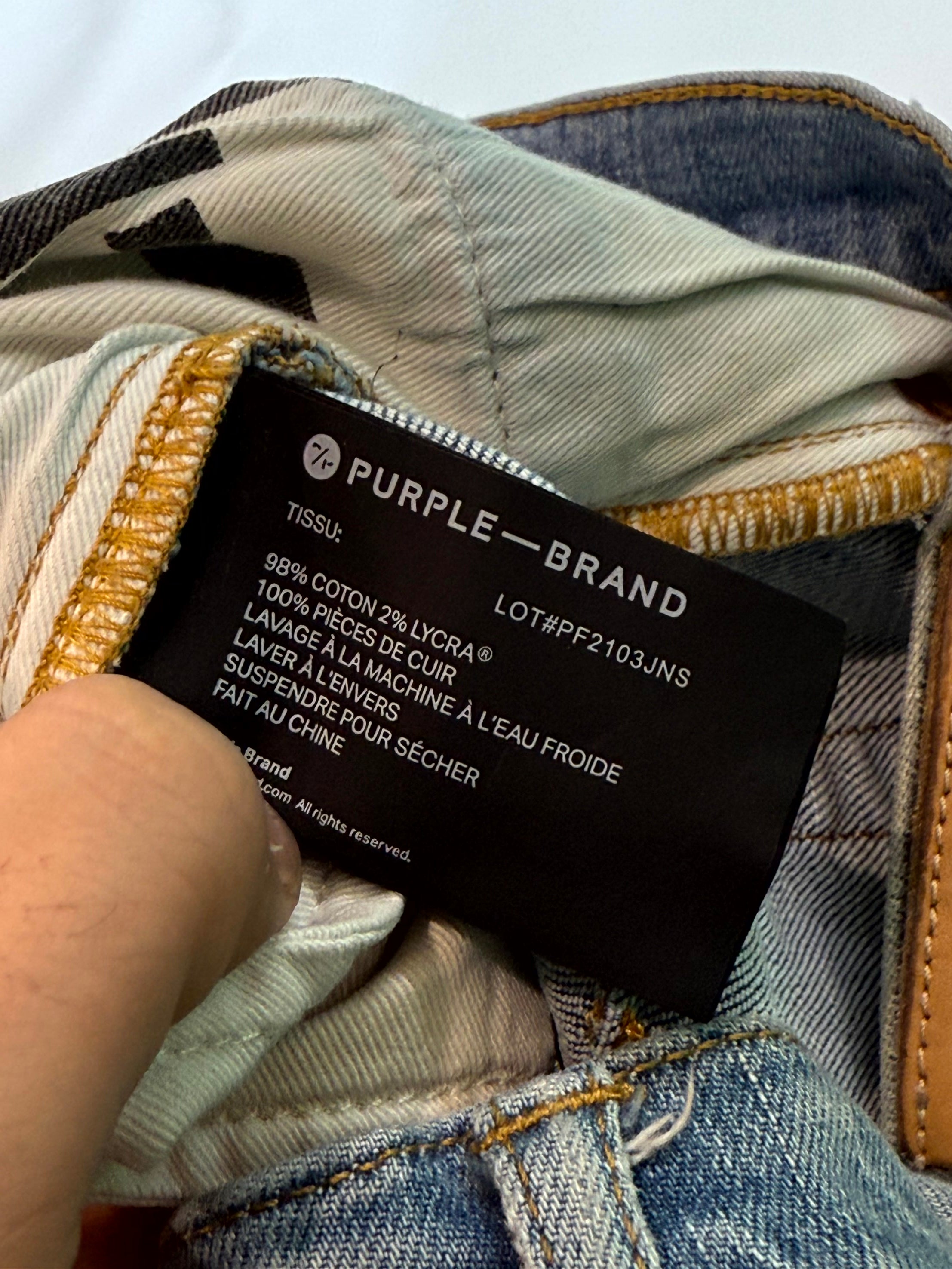 Purple Brand Paint Splatter Light Wash Jeans