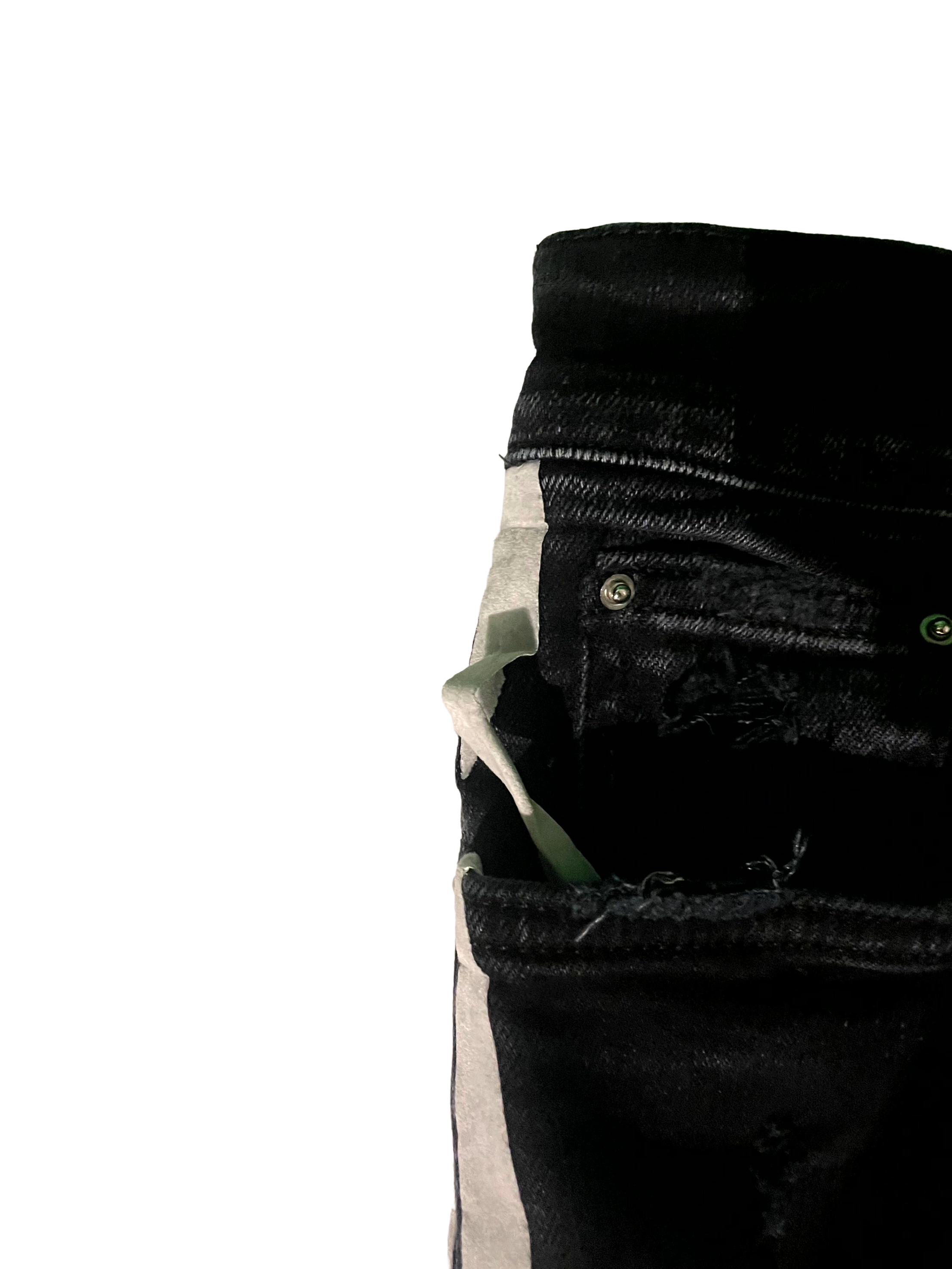 Amiri Black Wash & White Stripe Jeans