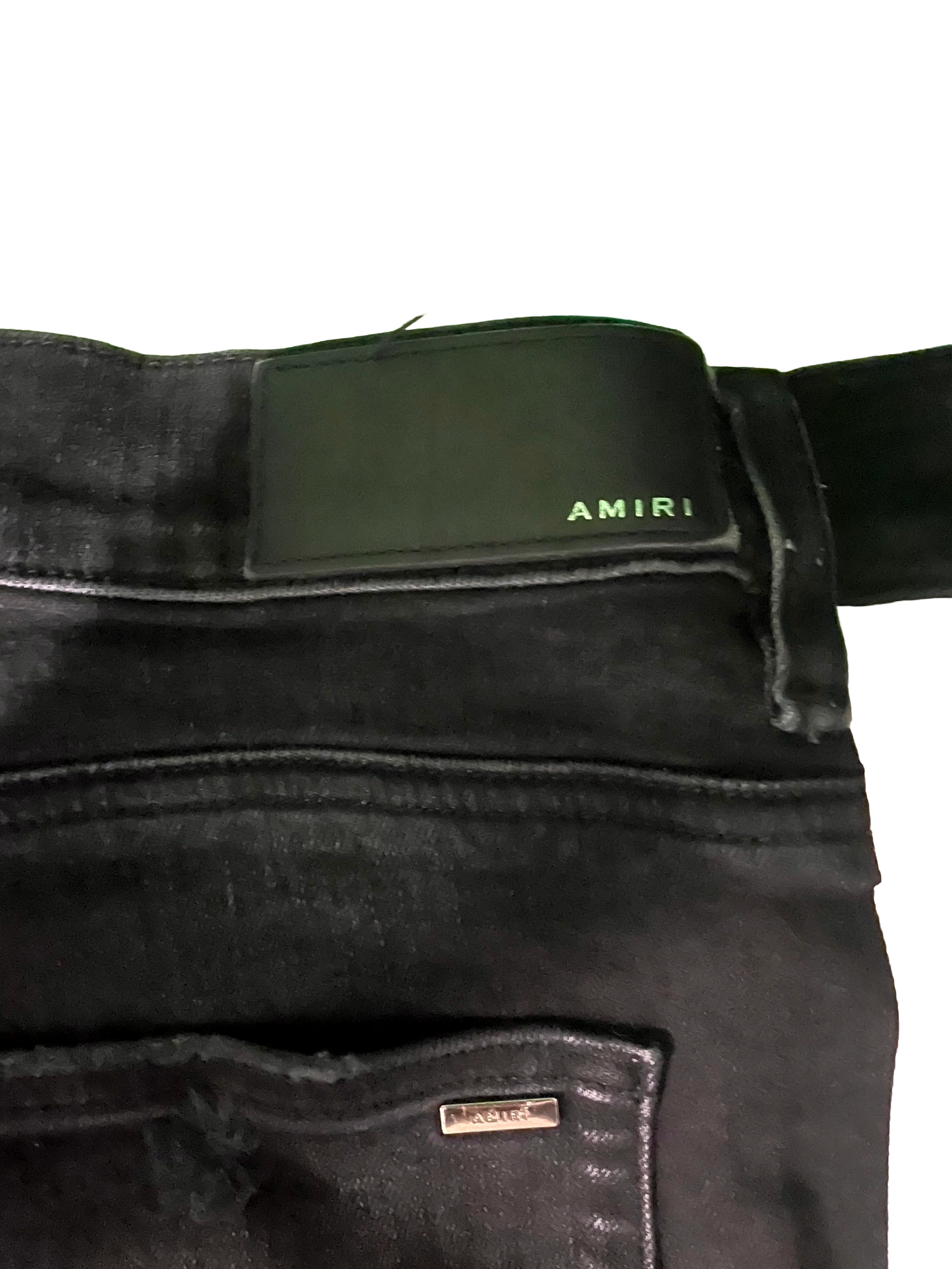 Amiri Black Wash & White Stripe Jeans