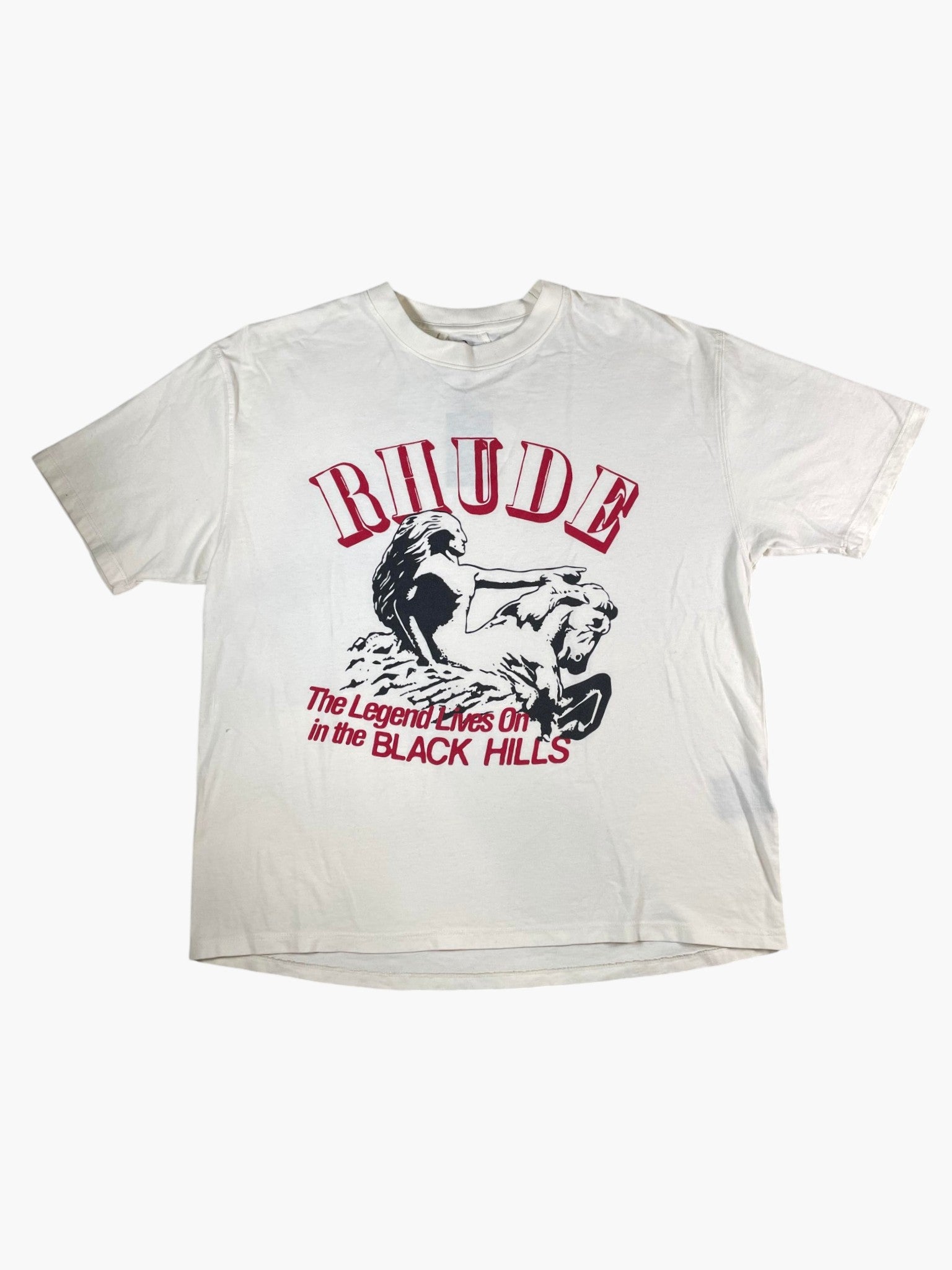 Rhude The Legend Lives On Cream & Red Tee