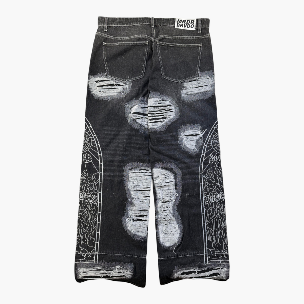 Who Decides War Cowboy Side Logo Black Jeans