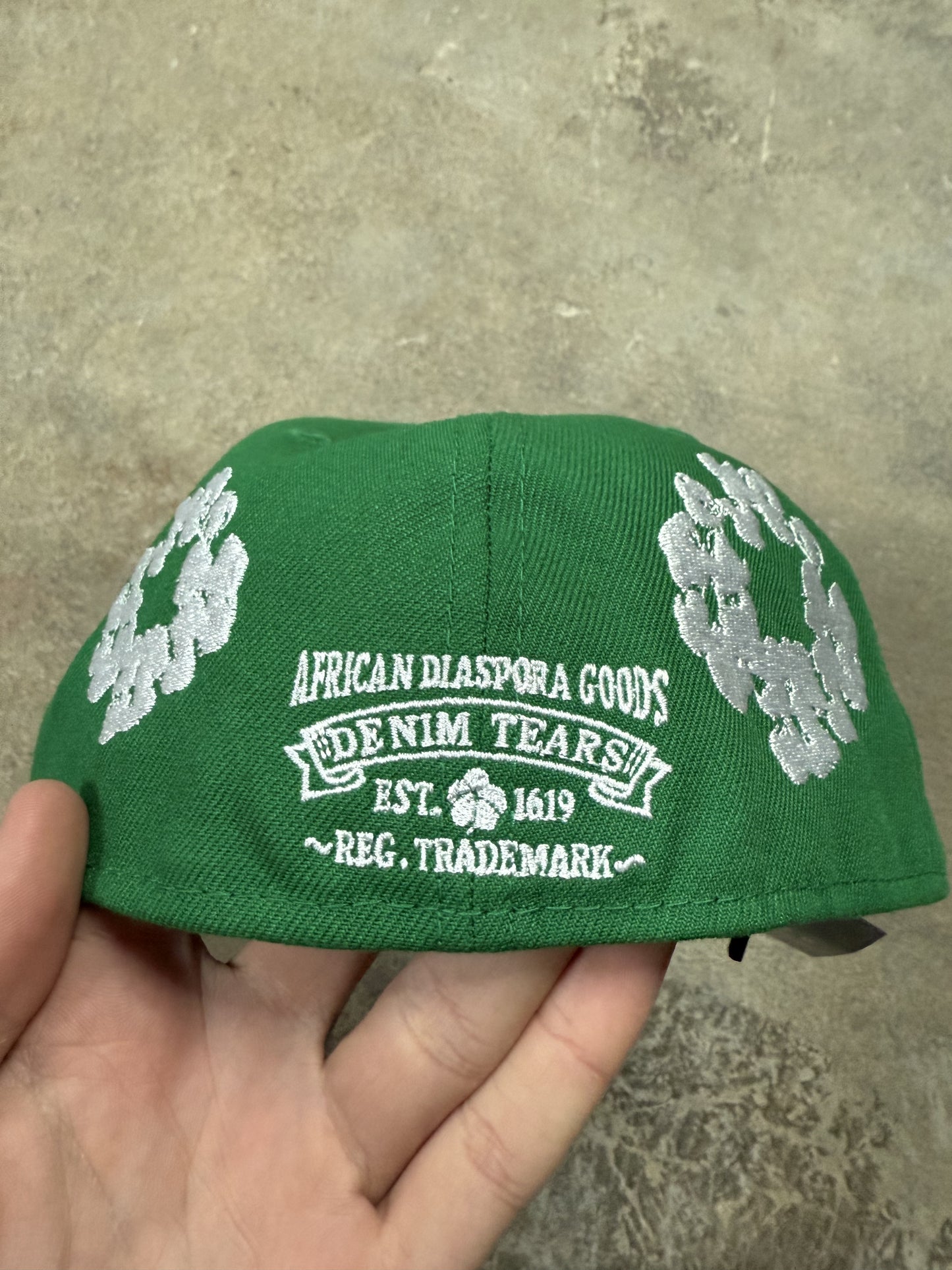 Denim Tears Fitted Green New 7 7-8 In Plastic