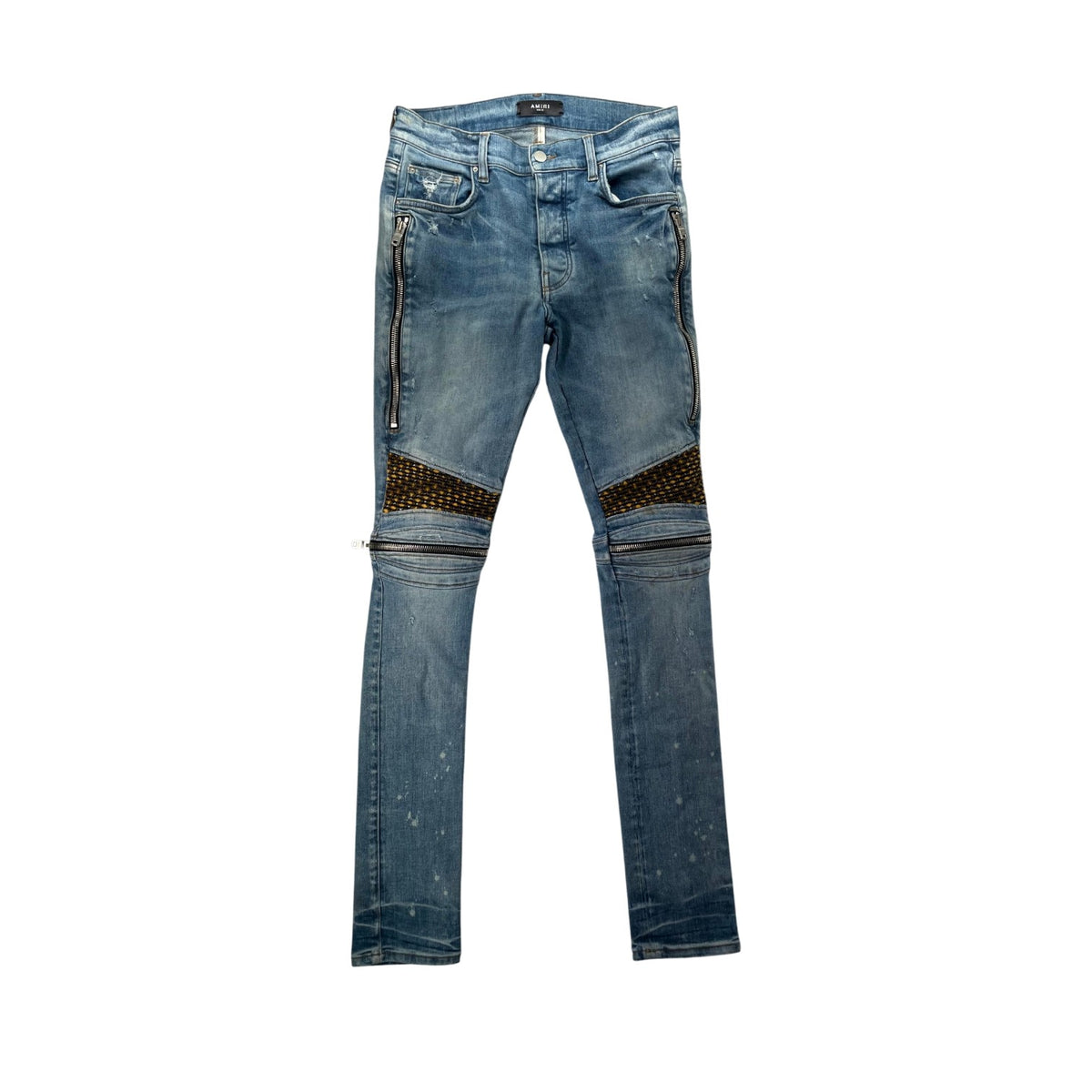 Amiri "MX2" Light Wash, Yellow & Brown Jeans