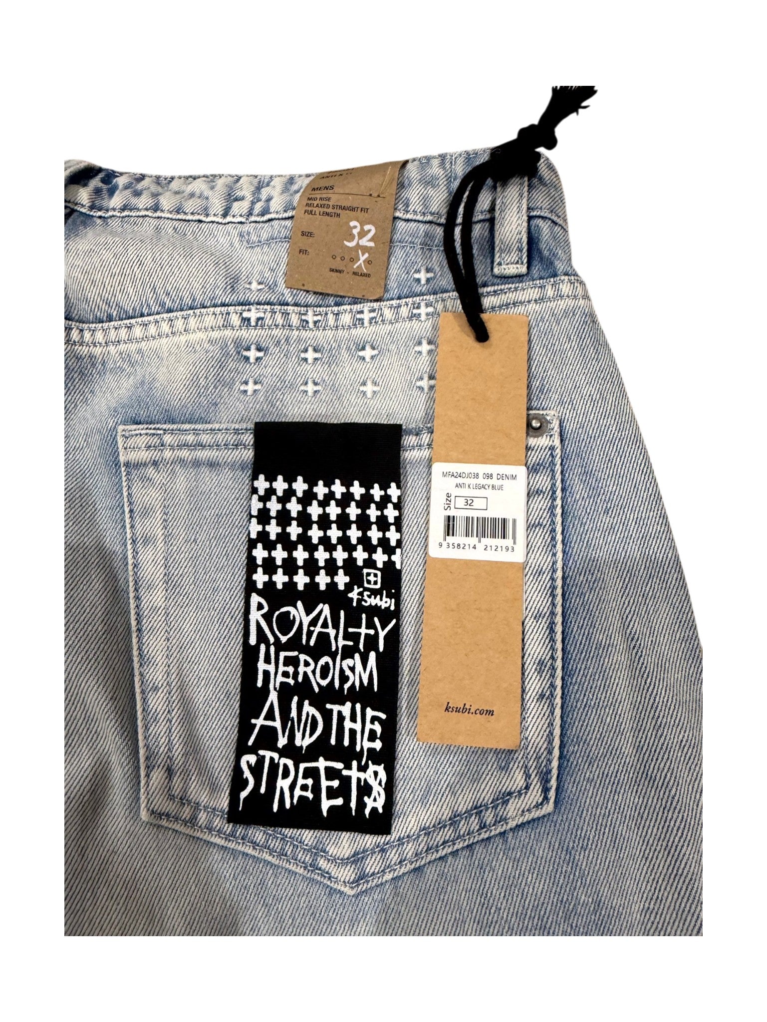 Ksubi Straight Leg Light Wash Jeans