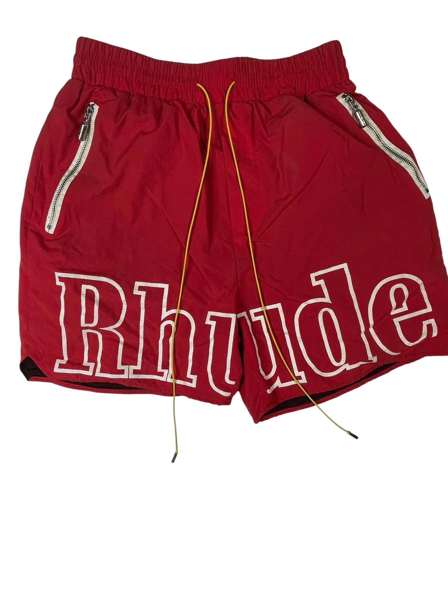 Rhude Logo Red & White Shorts