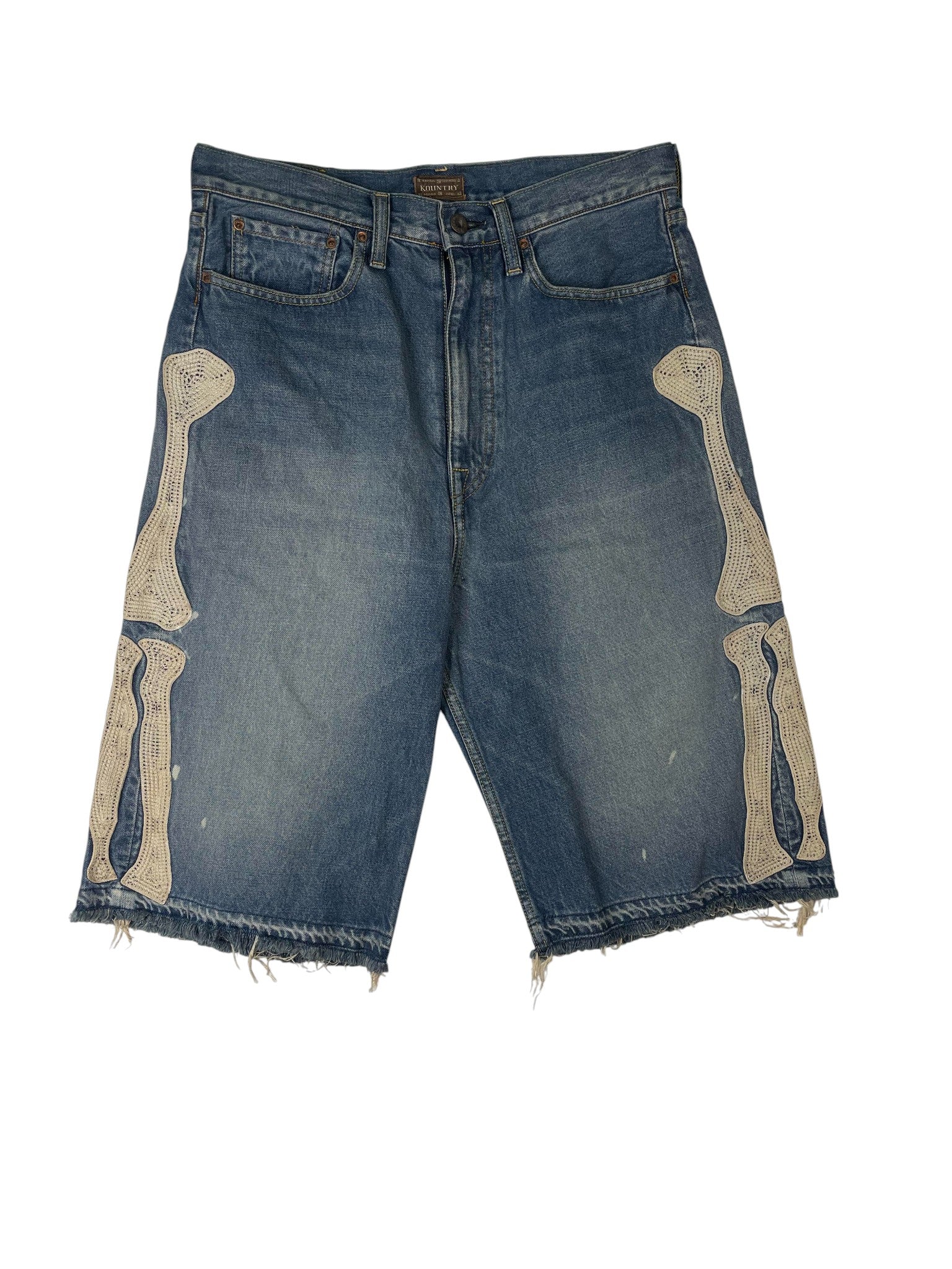 Kapital 'Bone' Light Wash Shorts