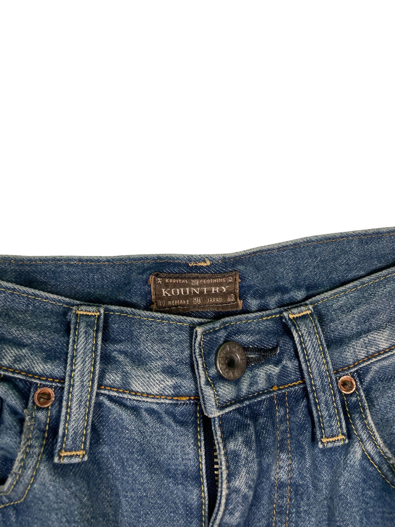 Kapital 'Bone' Light Wash Shorts