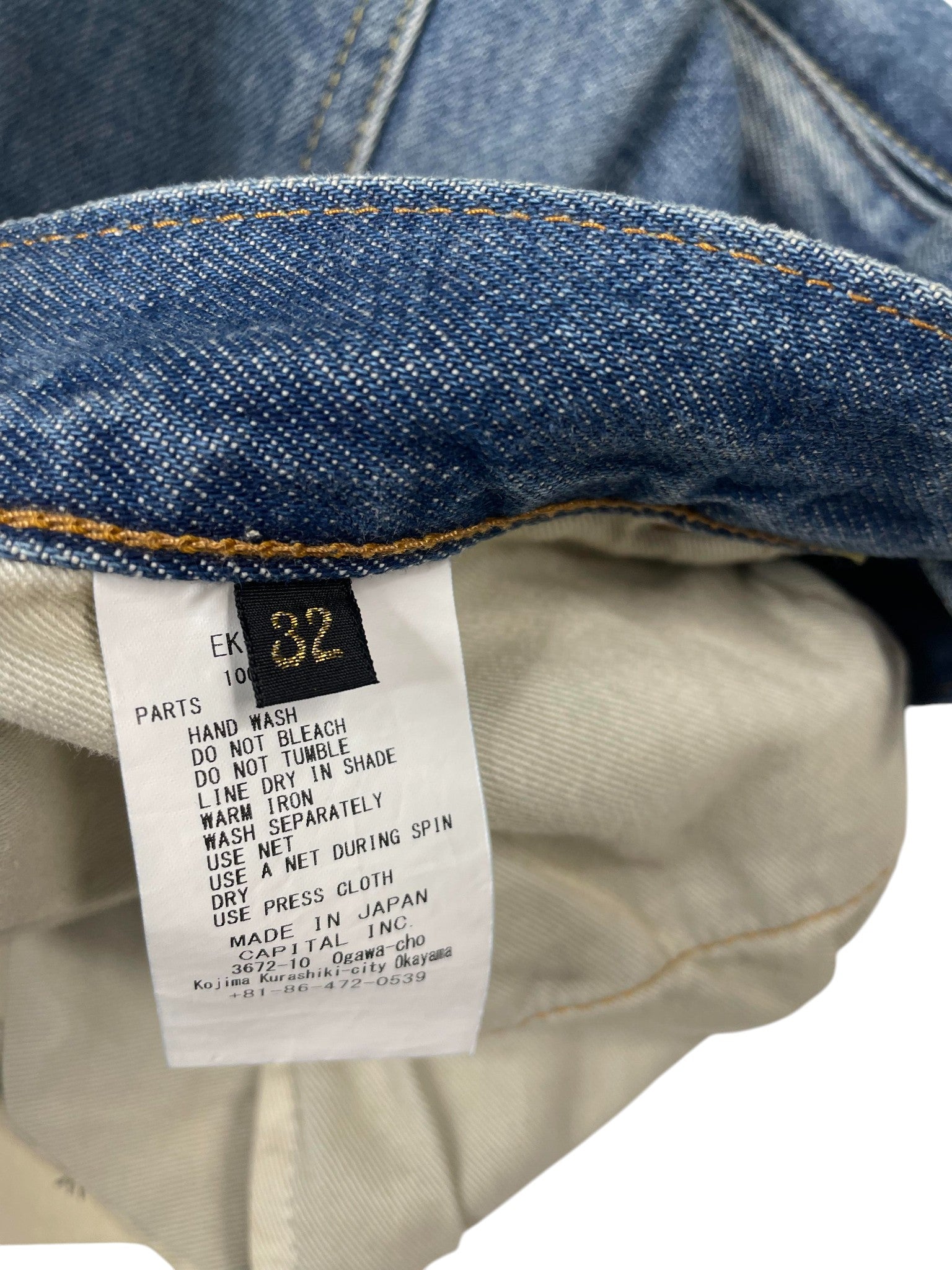 Kapital 'Bone' Light Wash Shorts