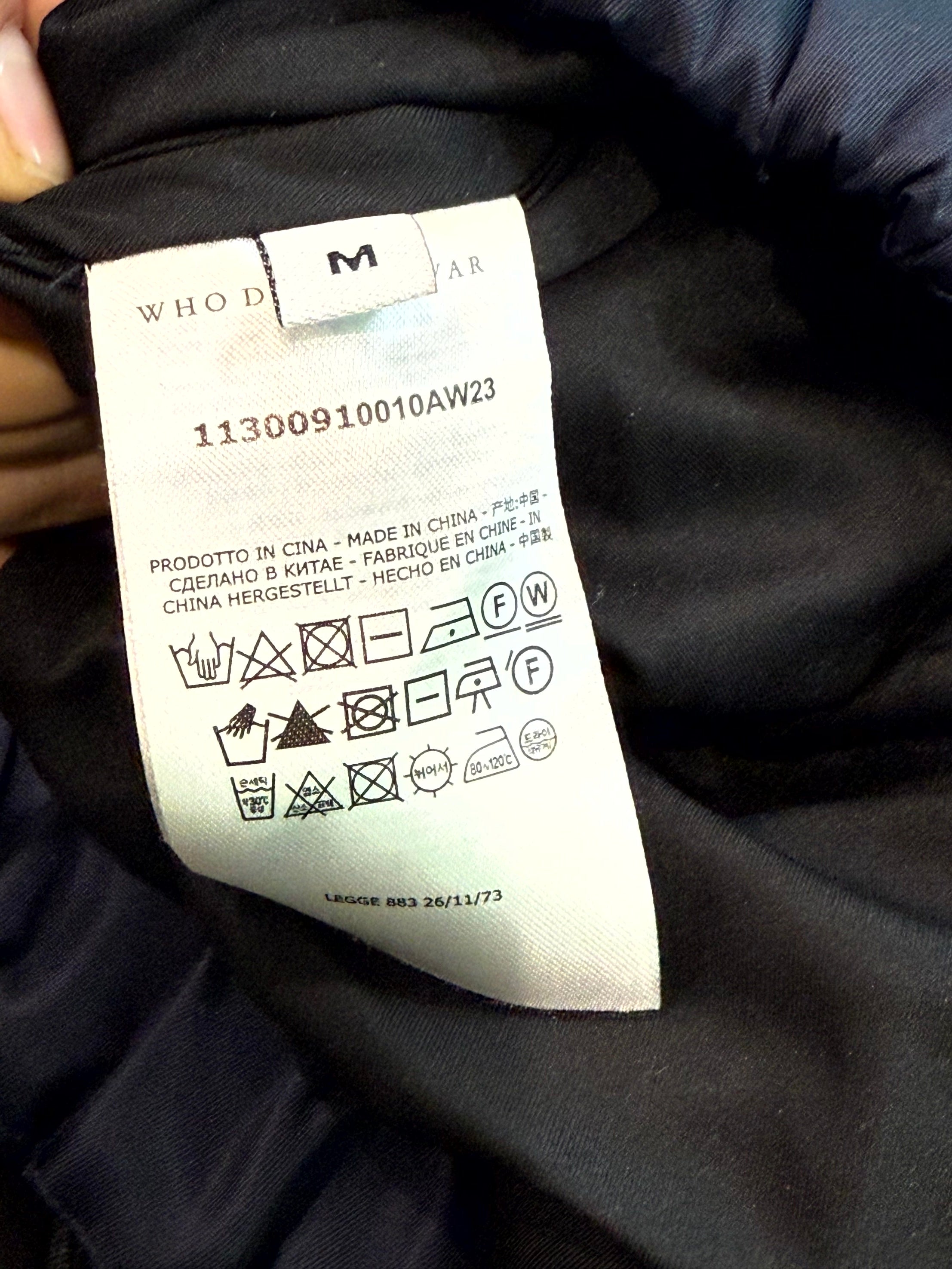 WDW Puffer Diagnol Glass Navy Jacket