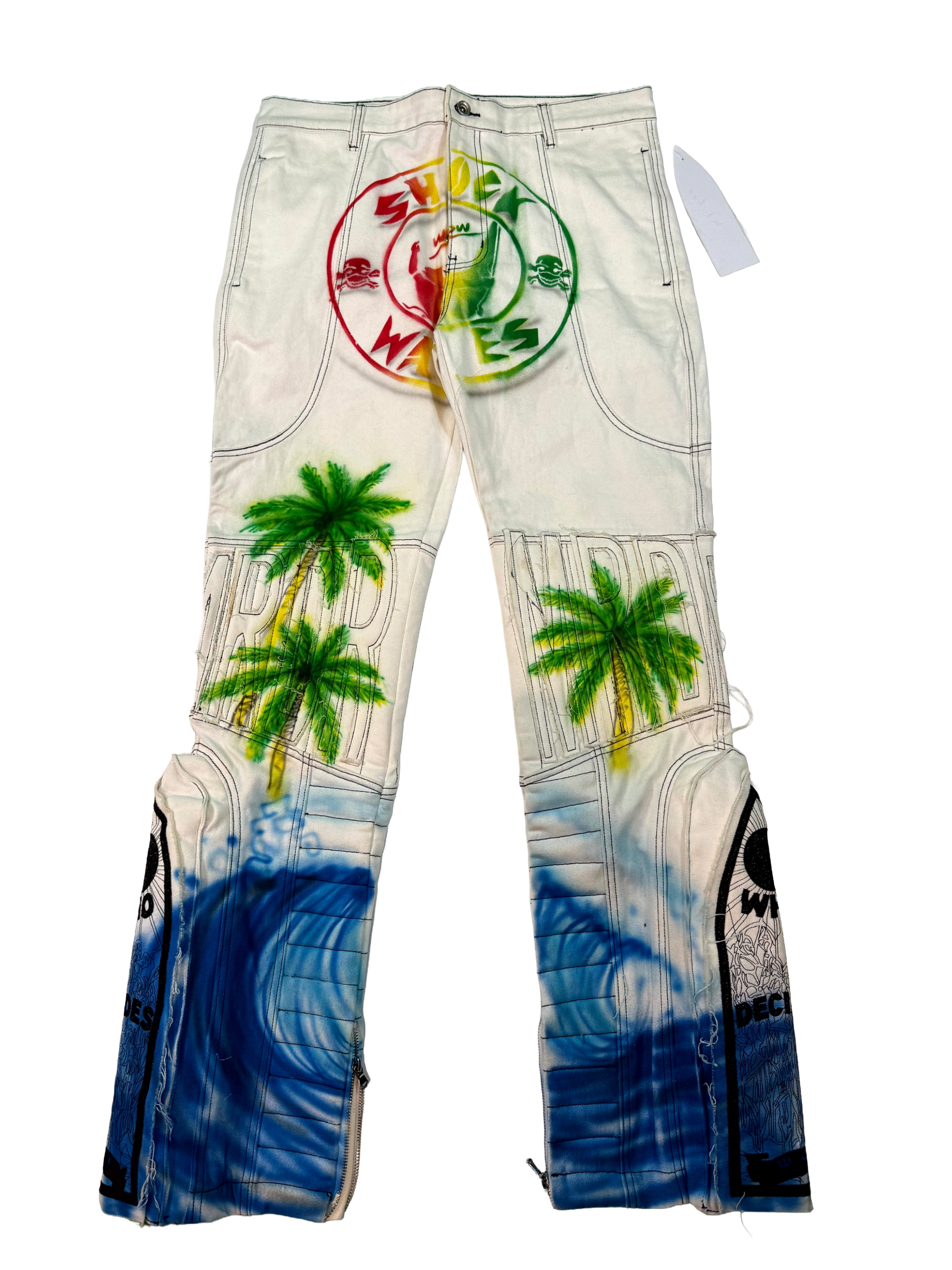 WDW Palm Tree Moto Denim Jeans