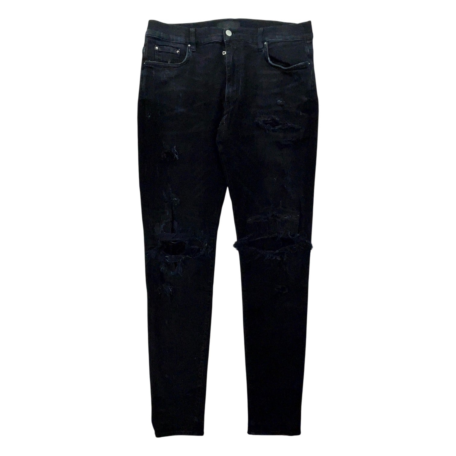 Amiri Distressed Patchwork Black Wash Jeans