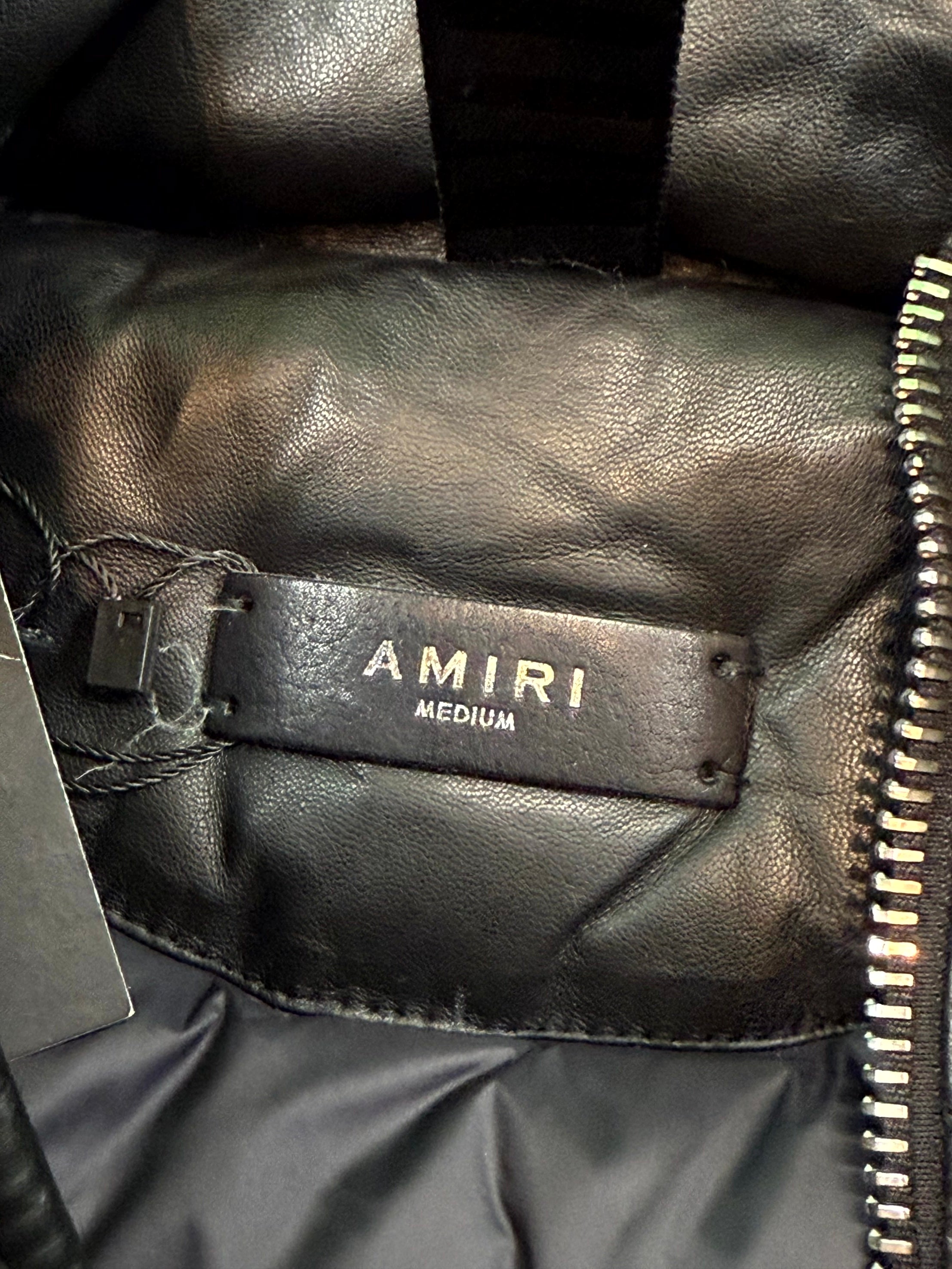 Amiri Vest Black Leather Jacket