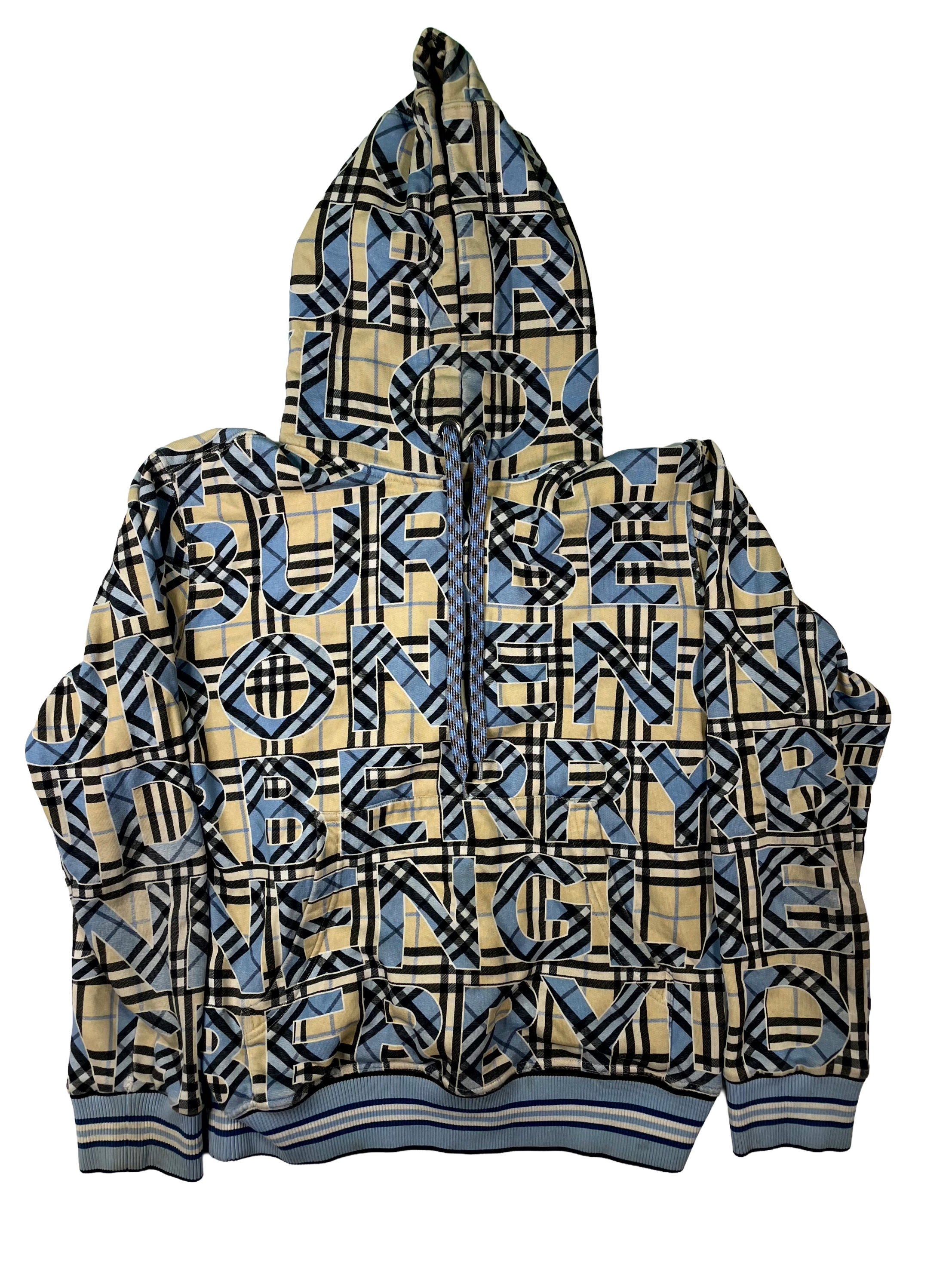 Burberry Monogram All Over Blue Tan Hoodie