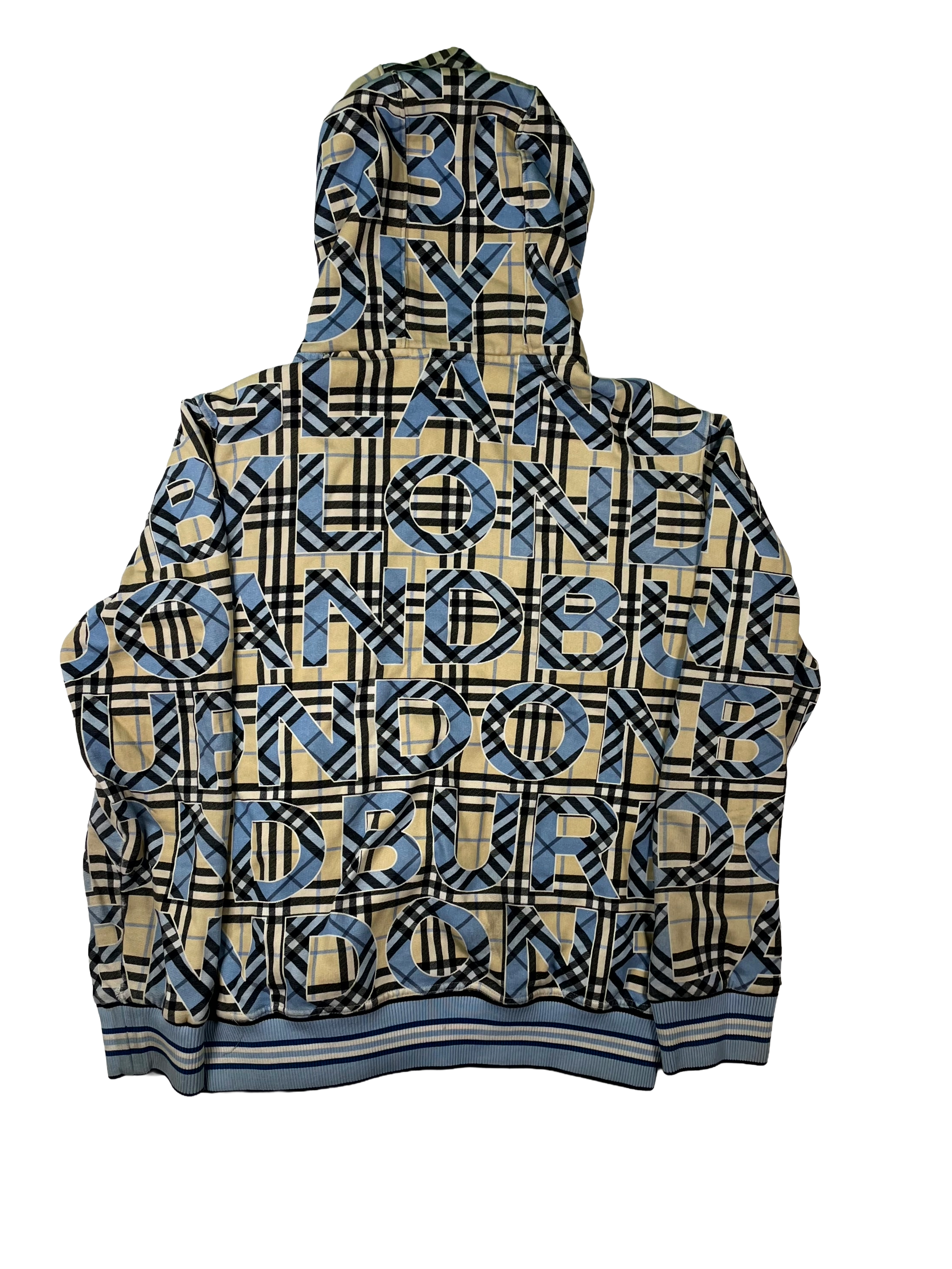 Burberry Monogram All Over Blue Tan Hoodie