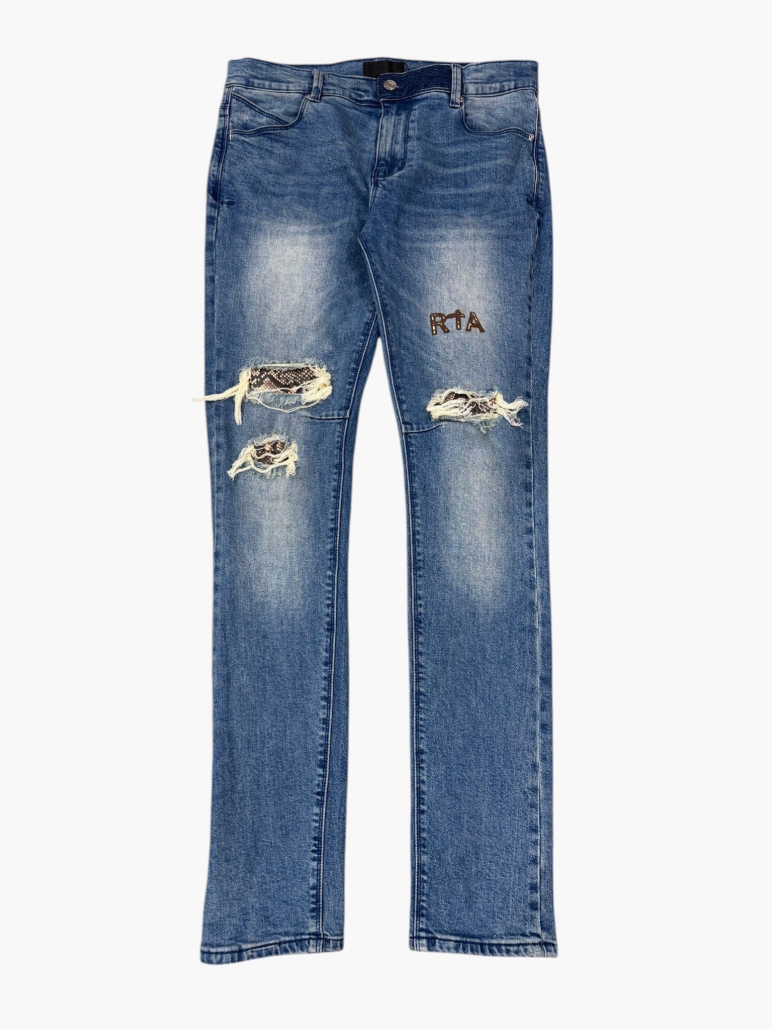 RTA Snakeskin Light Wash Jeans