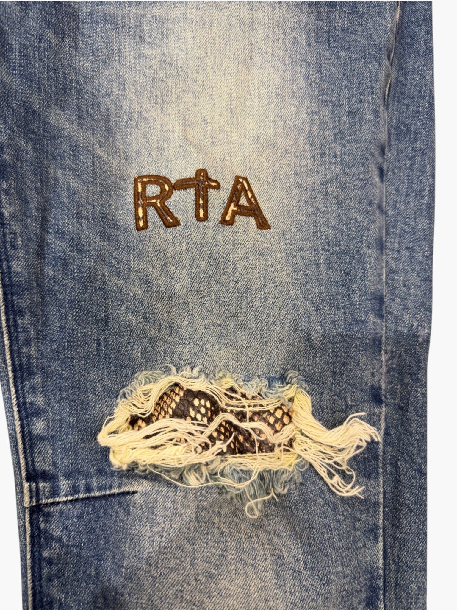 RTA Snakeskin Light Wash Jeans