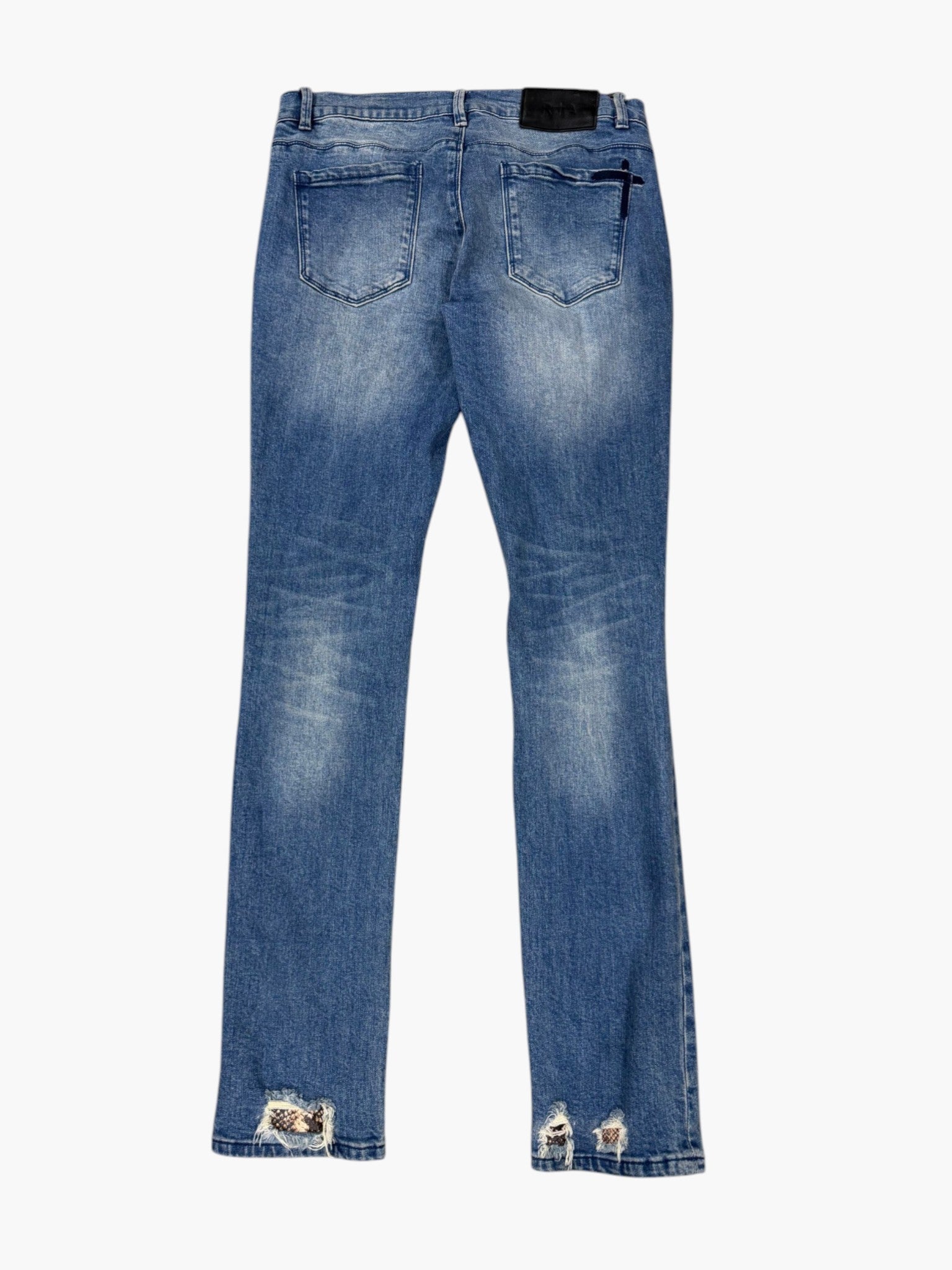 RTA Snakeskin Light Wash Jeans